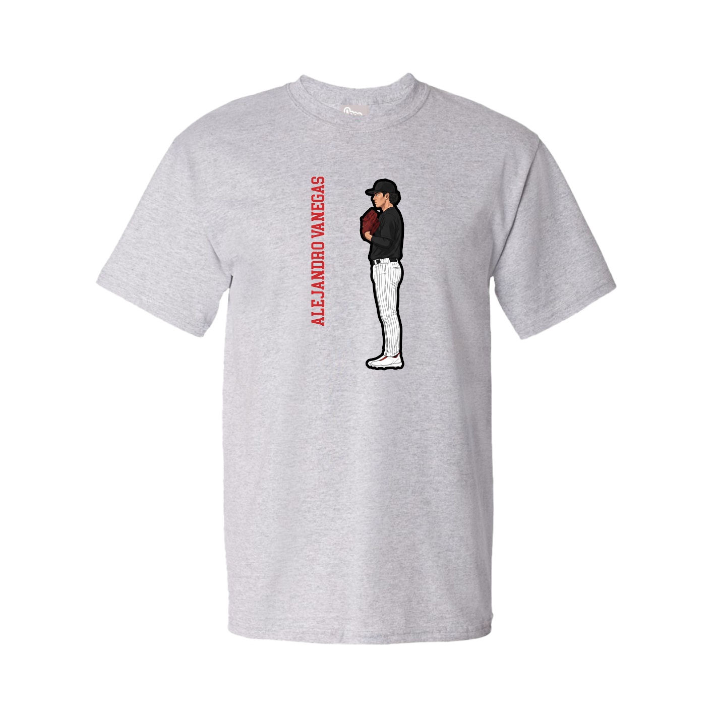 Youth Tee — Name Vertical in Grey