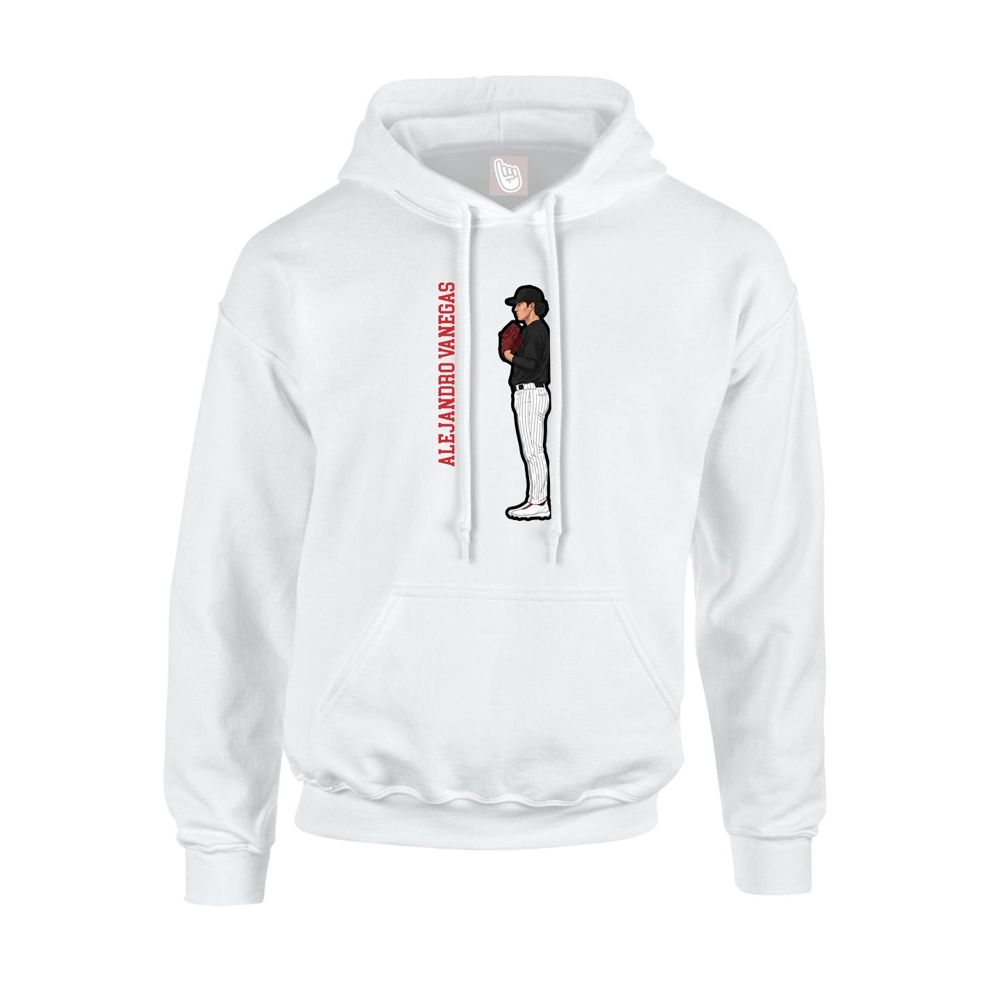 Hoodie — Name Vertical in White