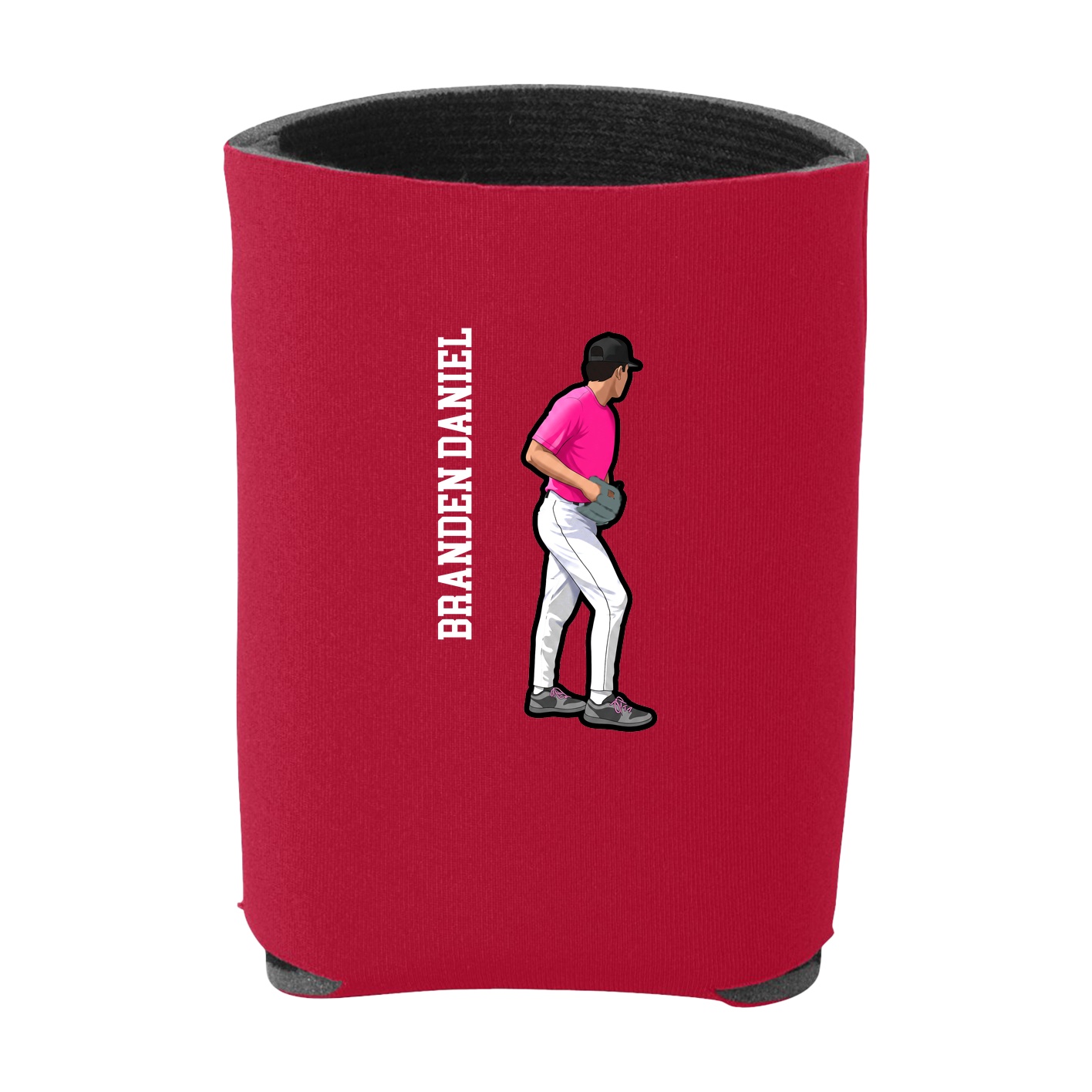 Can Holder — Name Vertical in Red