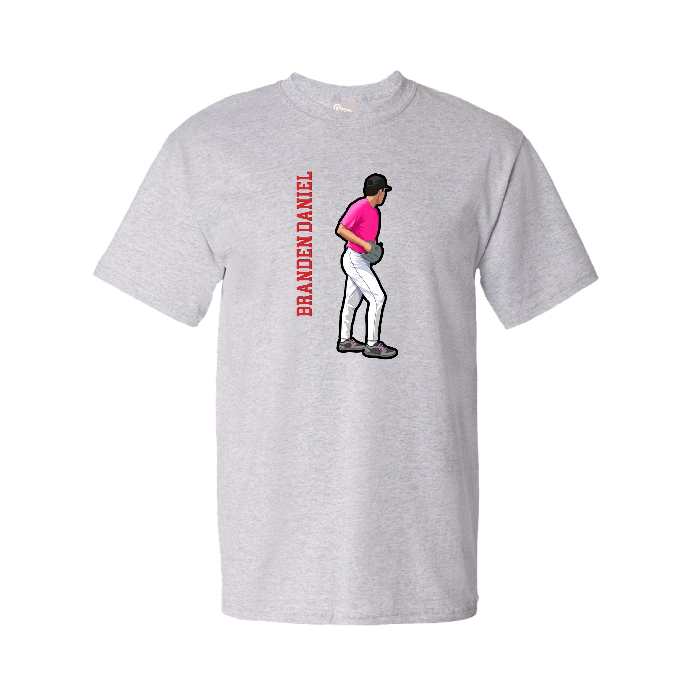 Youth Tee — Name Vertical in Grey