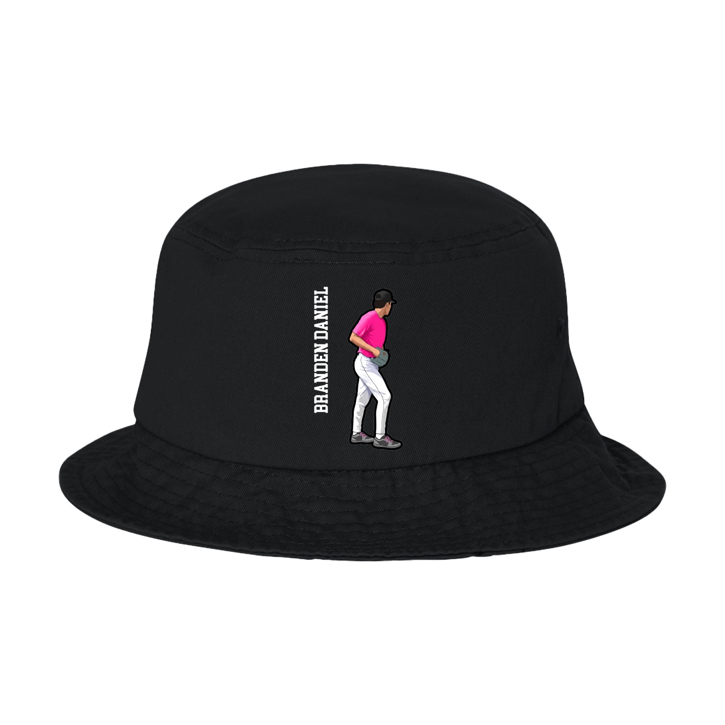 Bucket Cap — Name Vertical in Black