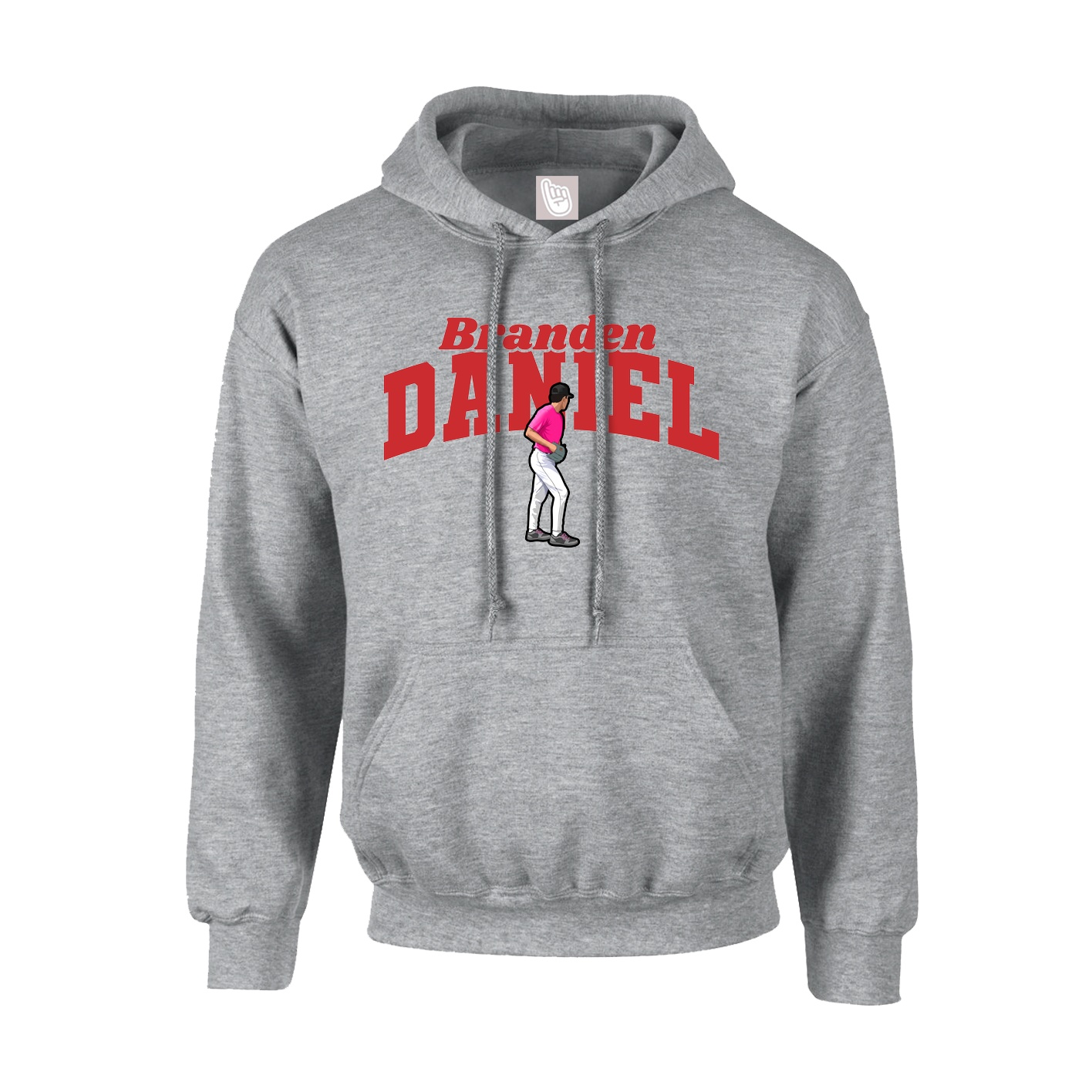 Youth Hoodie — Signature Arch in Grey