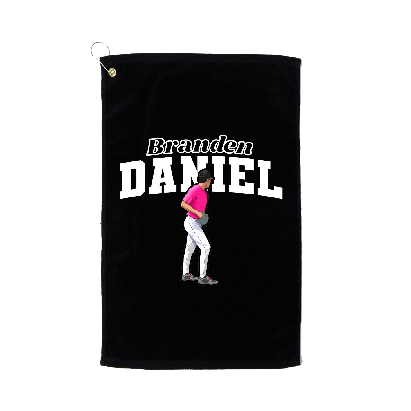 Golf Towel — Name Arch in Black