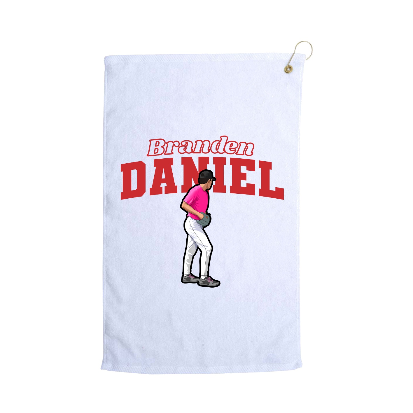 Golf Towel — Name Arch in White