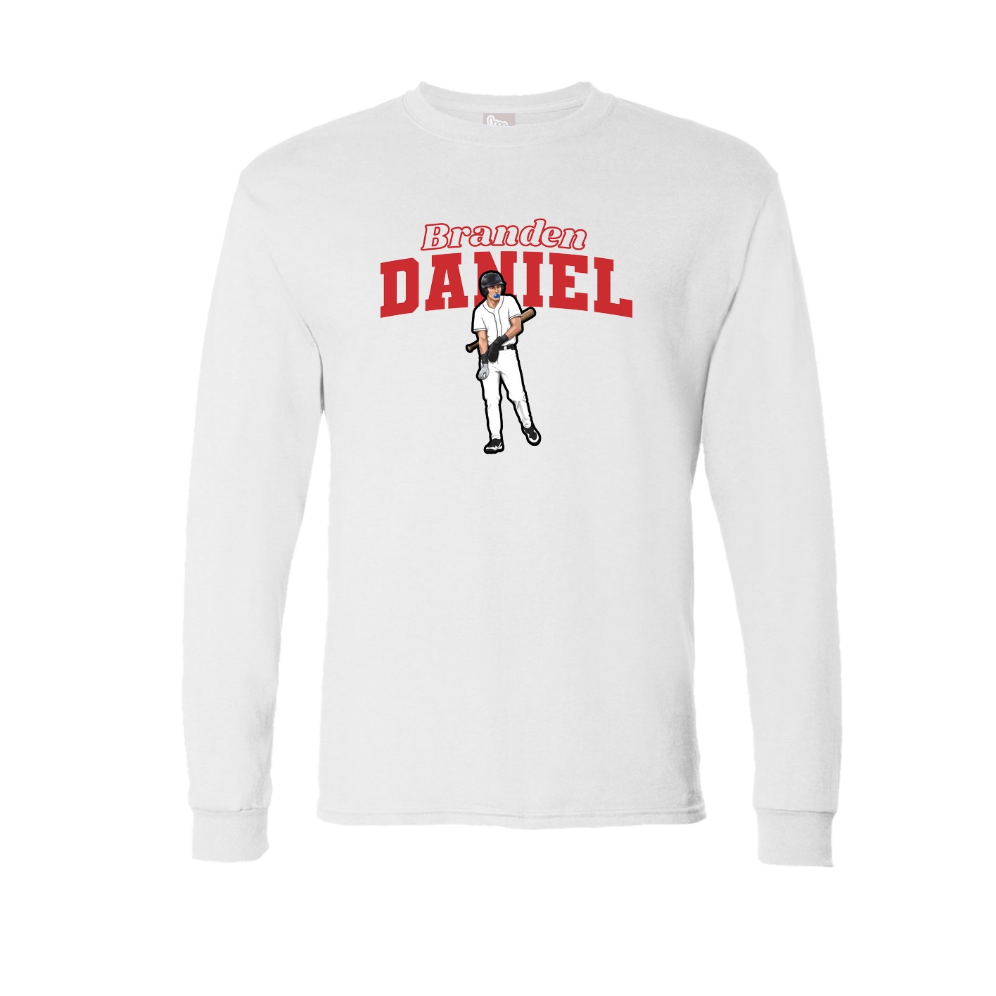 Long Sleeve Tee — Name Arch in White