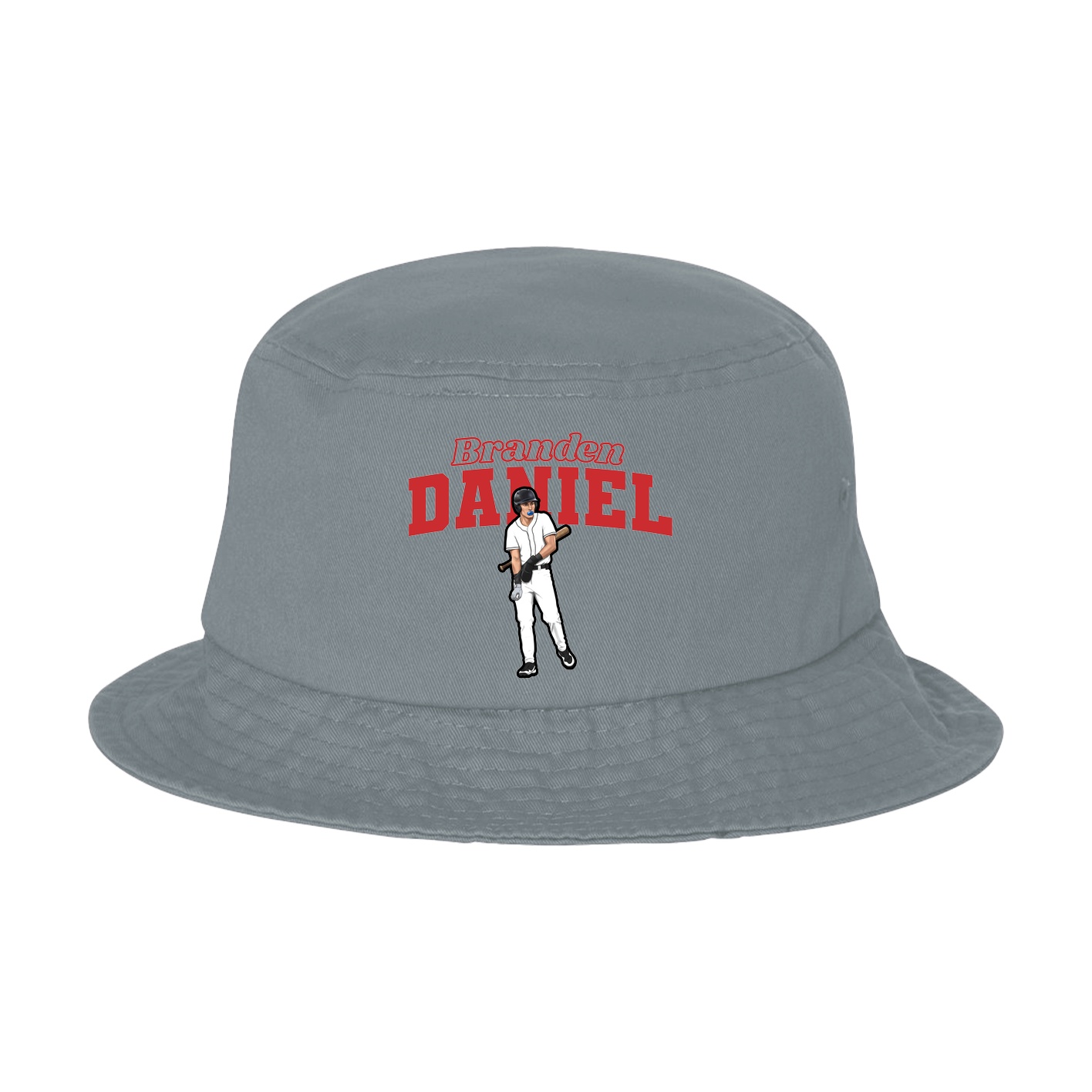 Bucket Cap — Name Arch in Grey