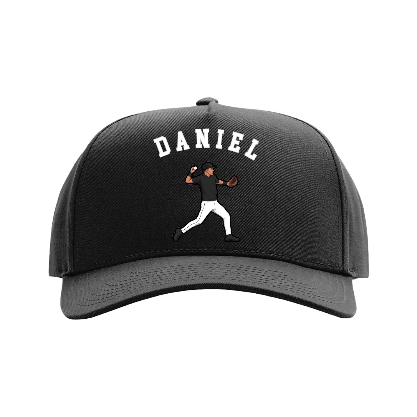 Full Fabric Five-Panel Champ Cap — Shirsey Arch in Black