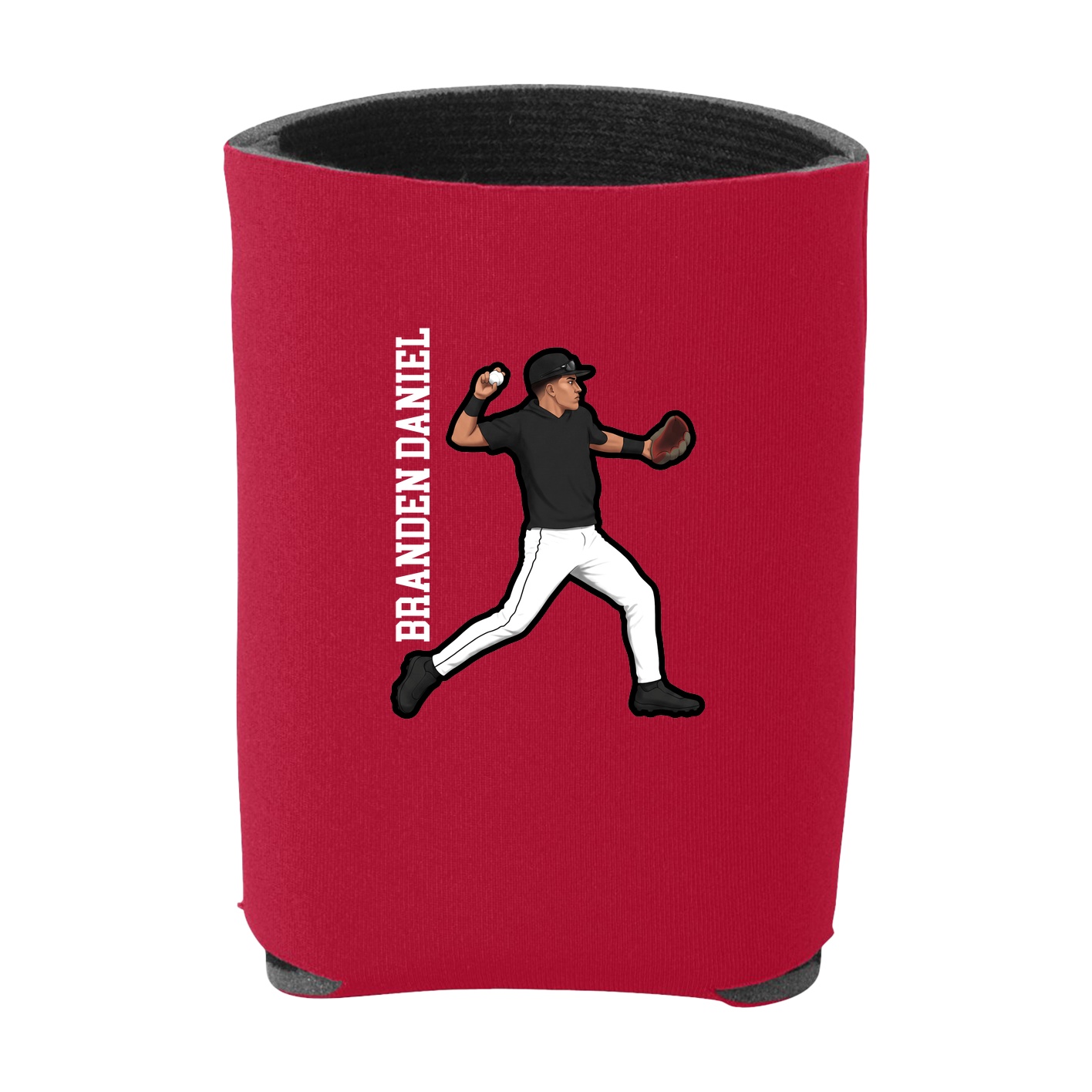 Can Holder — Name Vertical in Red