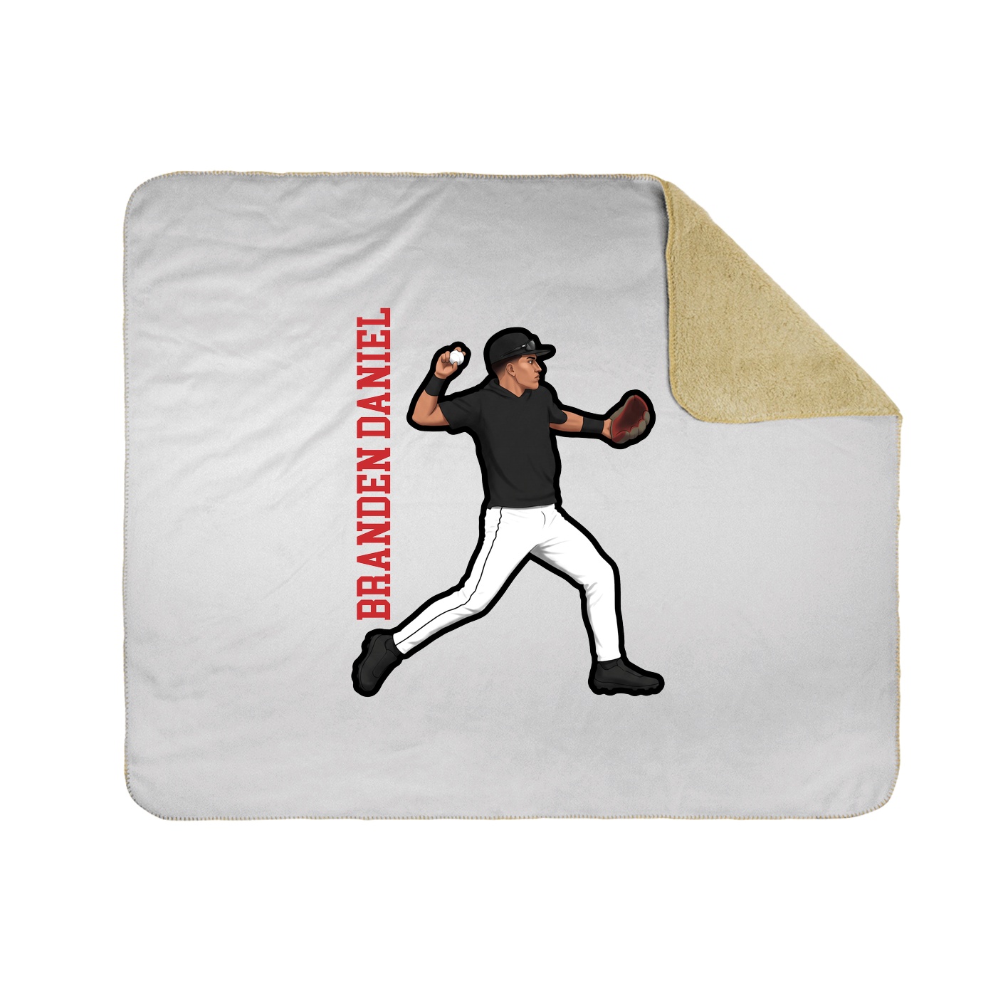 Throw Blanket — Name Vertical in White