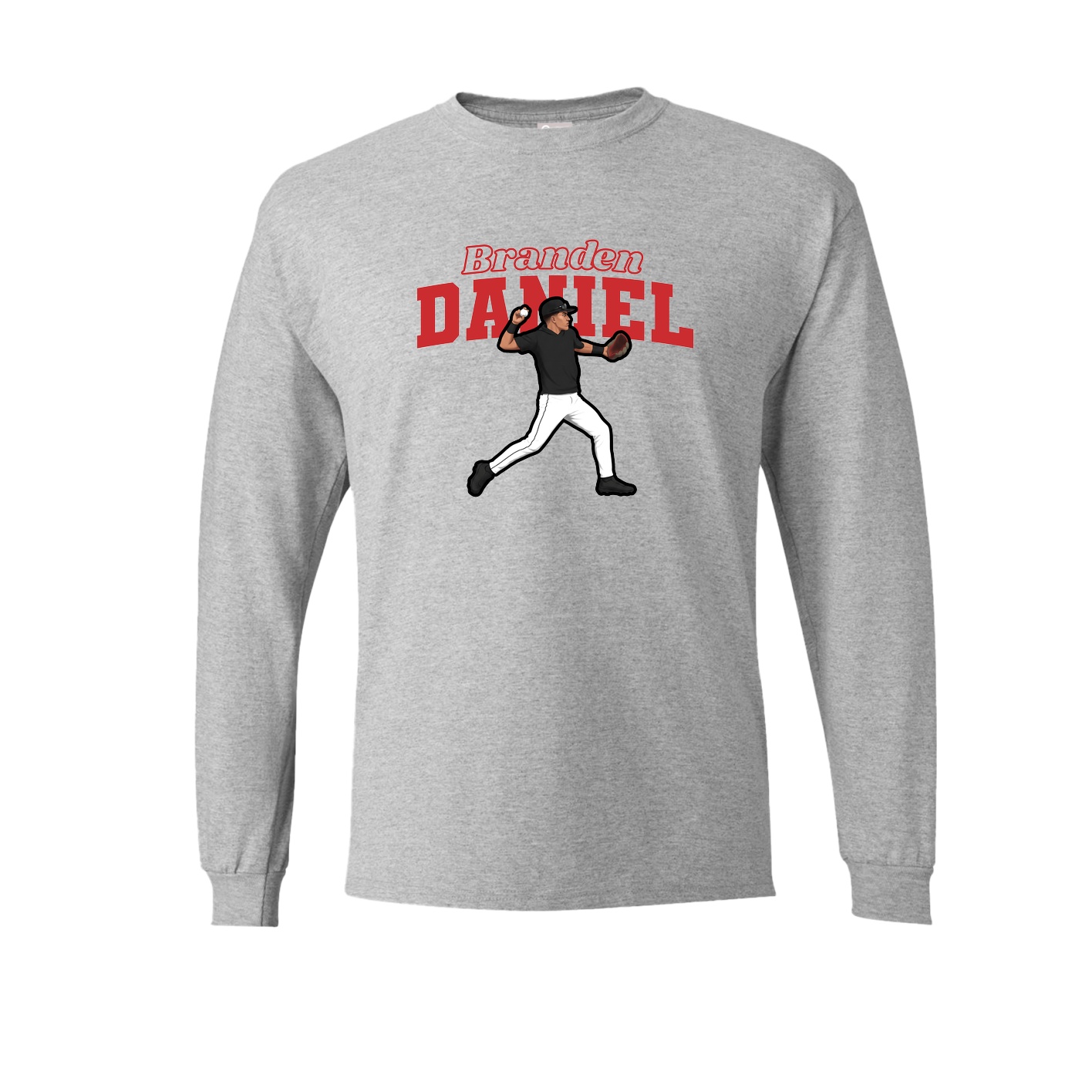 Long Sleeve Tee — Name Arch in Grey