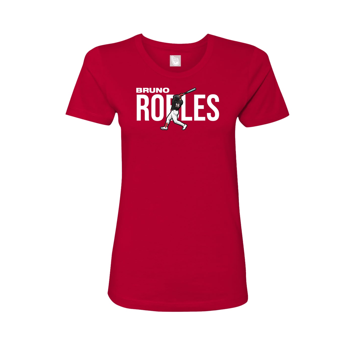 Fitted Women's Tee — Player Name in Red