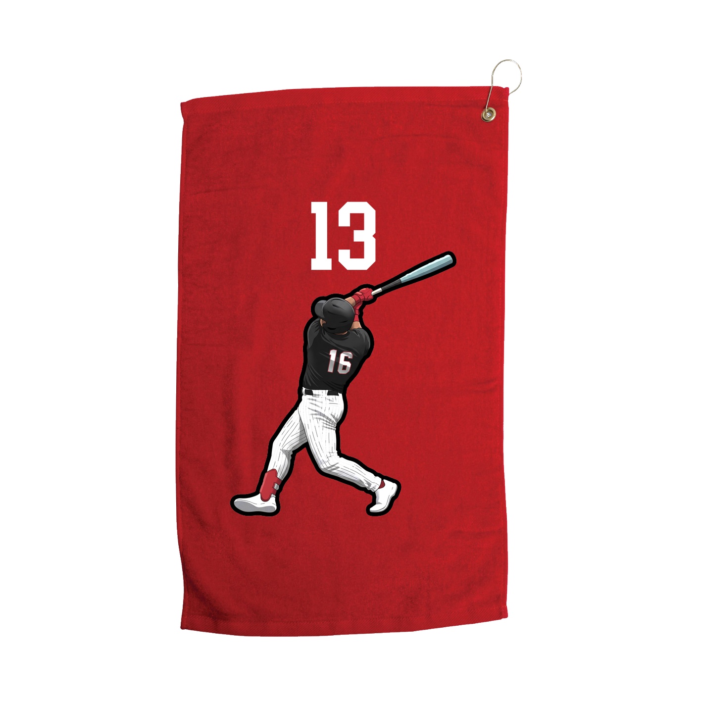 Golf Towel — Number Top in Red