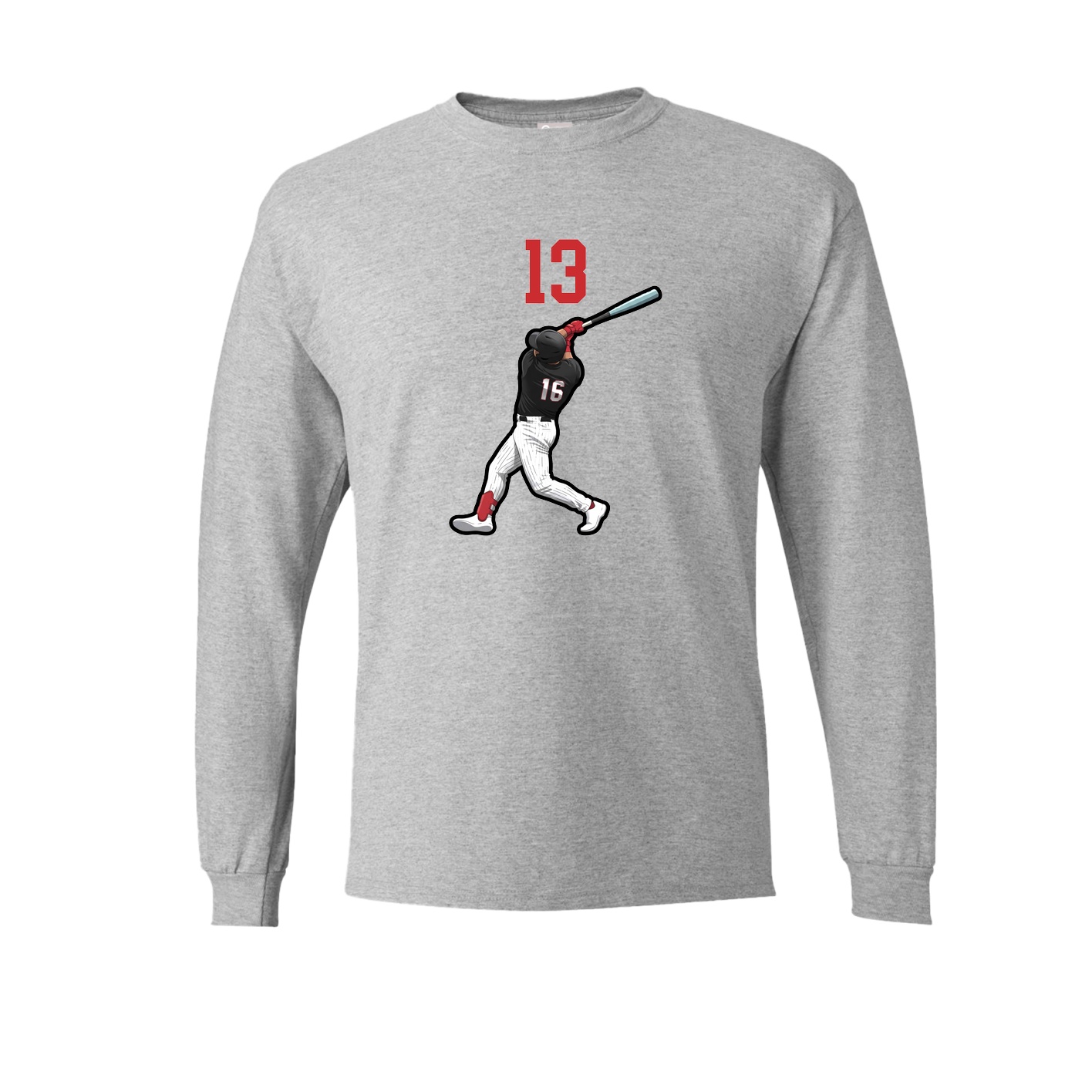 Long Sleeve Tee — Number Top in Grey