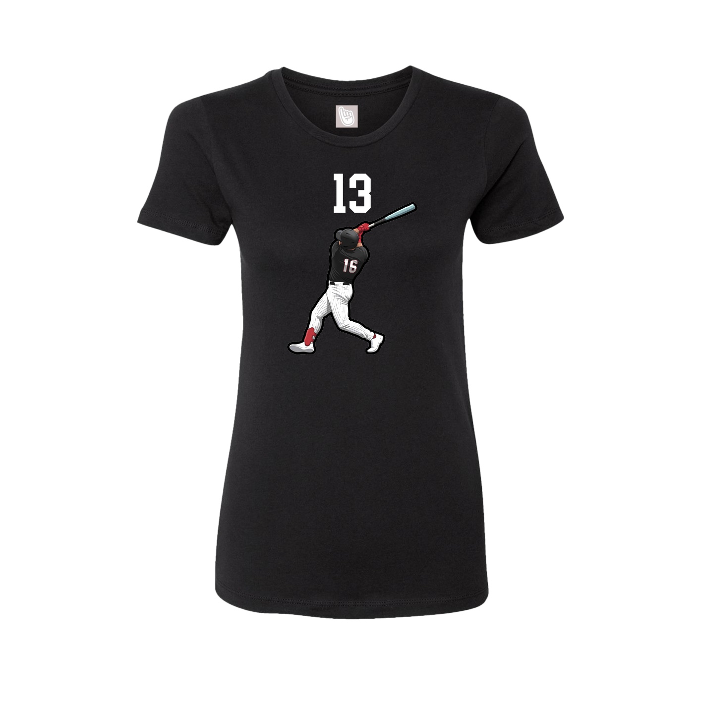 Fitted Women's Tee — Number Top in Black