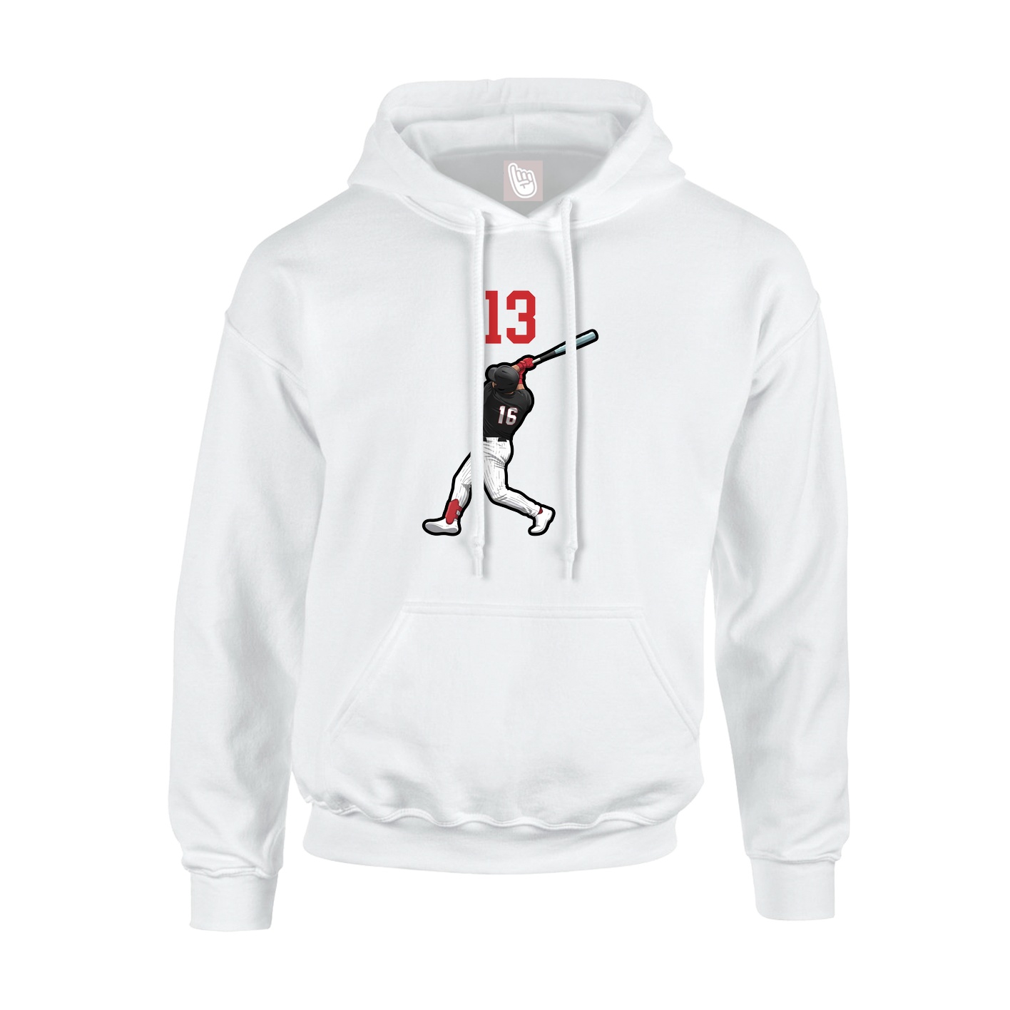 Youth Hoodie — Number Top in White