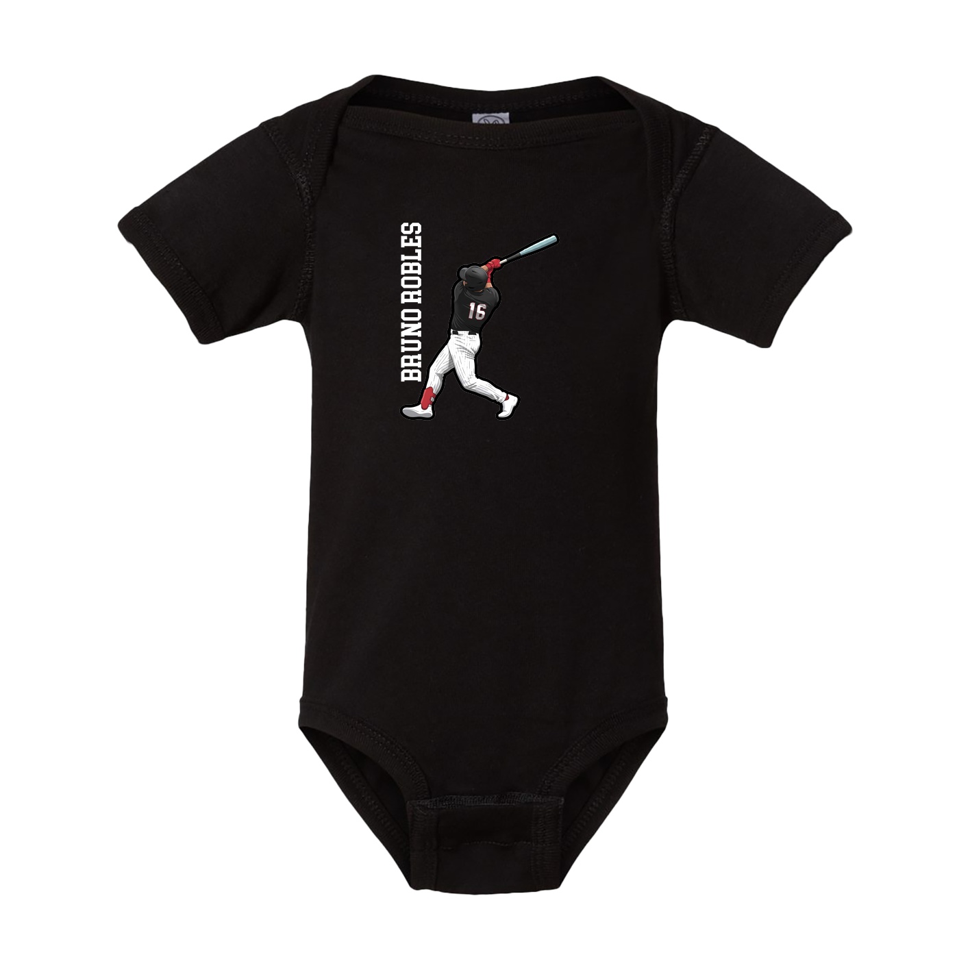Baby Onesie — Name Vertical in Black