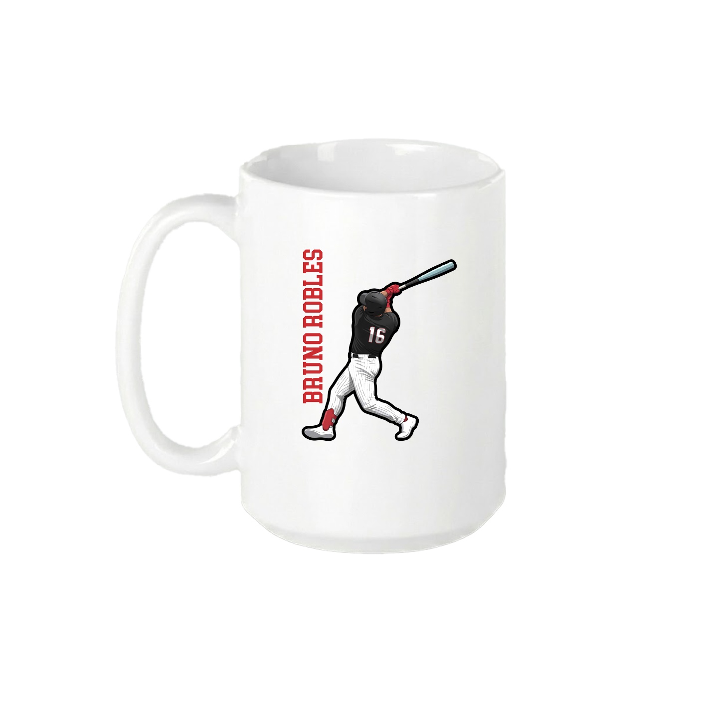 15oz Coffee Mug — Name Vertical in White