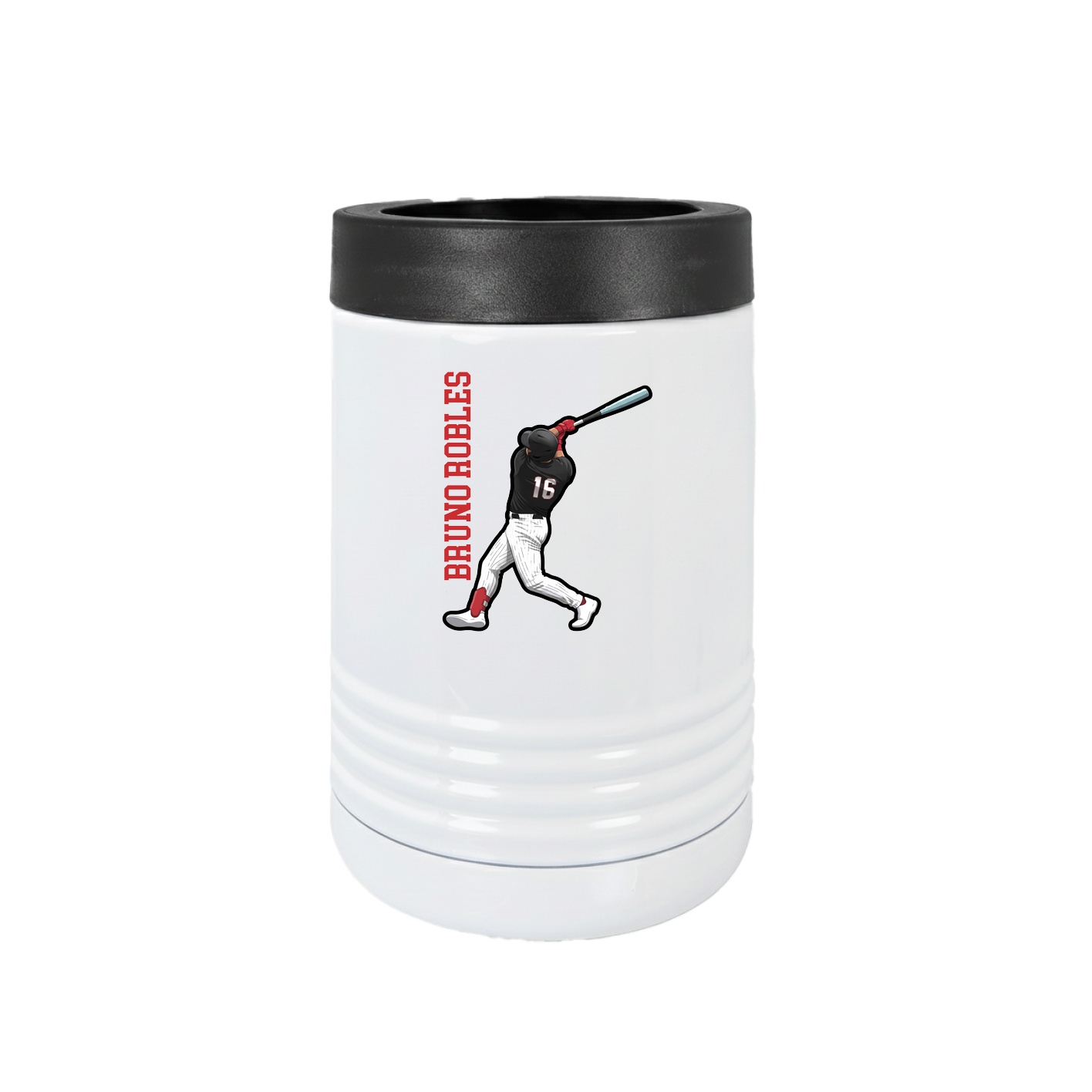 Beverage Holder — Name Vertical in White
