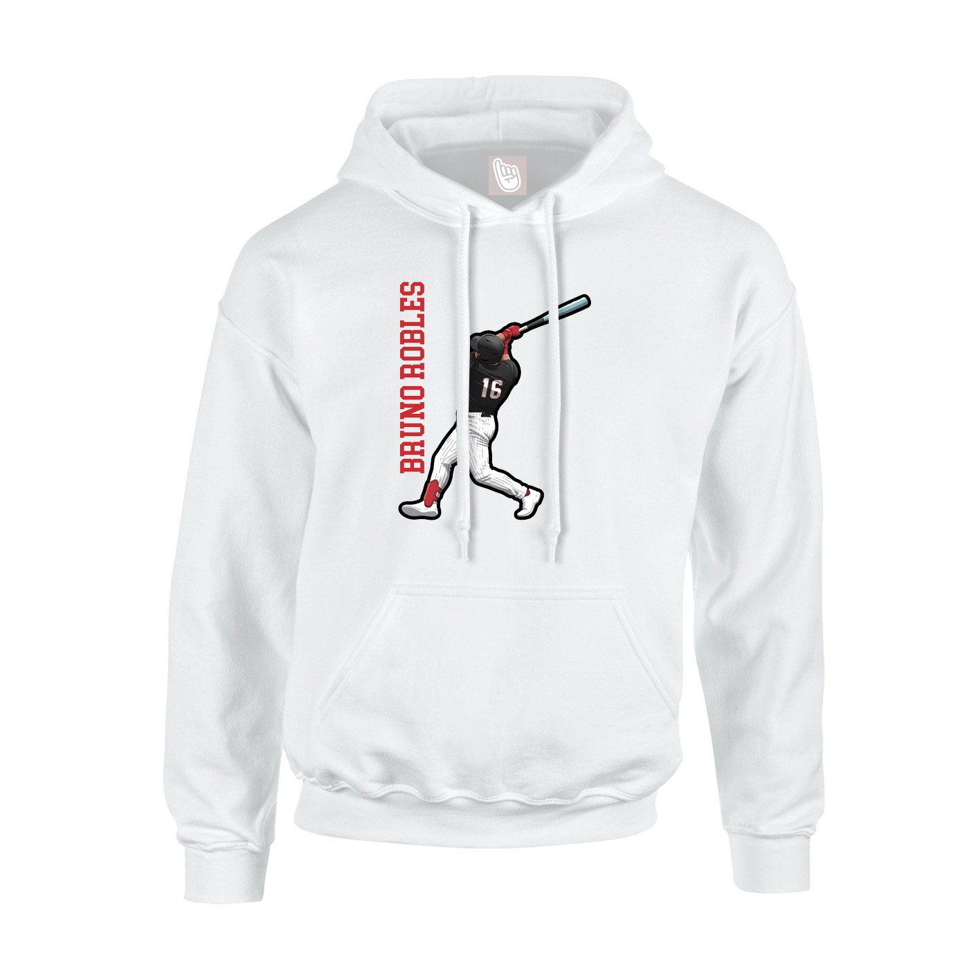 Hoodie — Name Vertical in White
