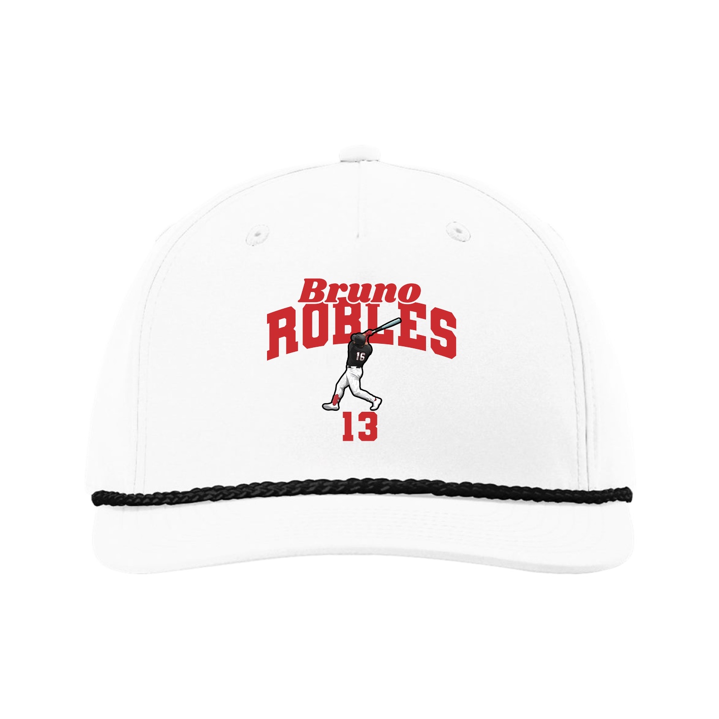 Five-Panel Classic Rope Cap — Signature Arch in White