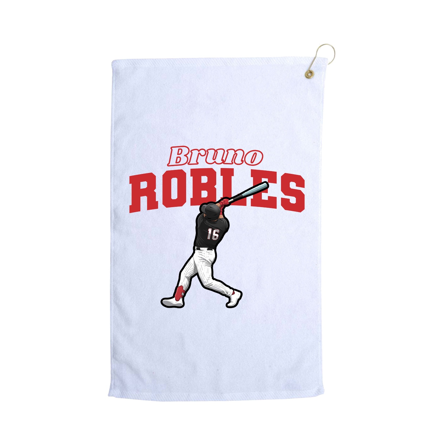 Golf Towel — Name Arch in White