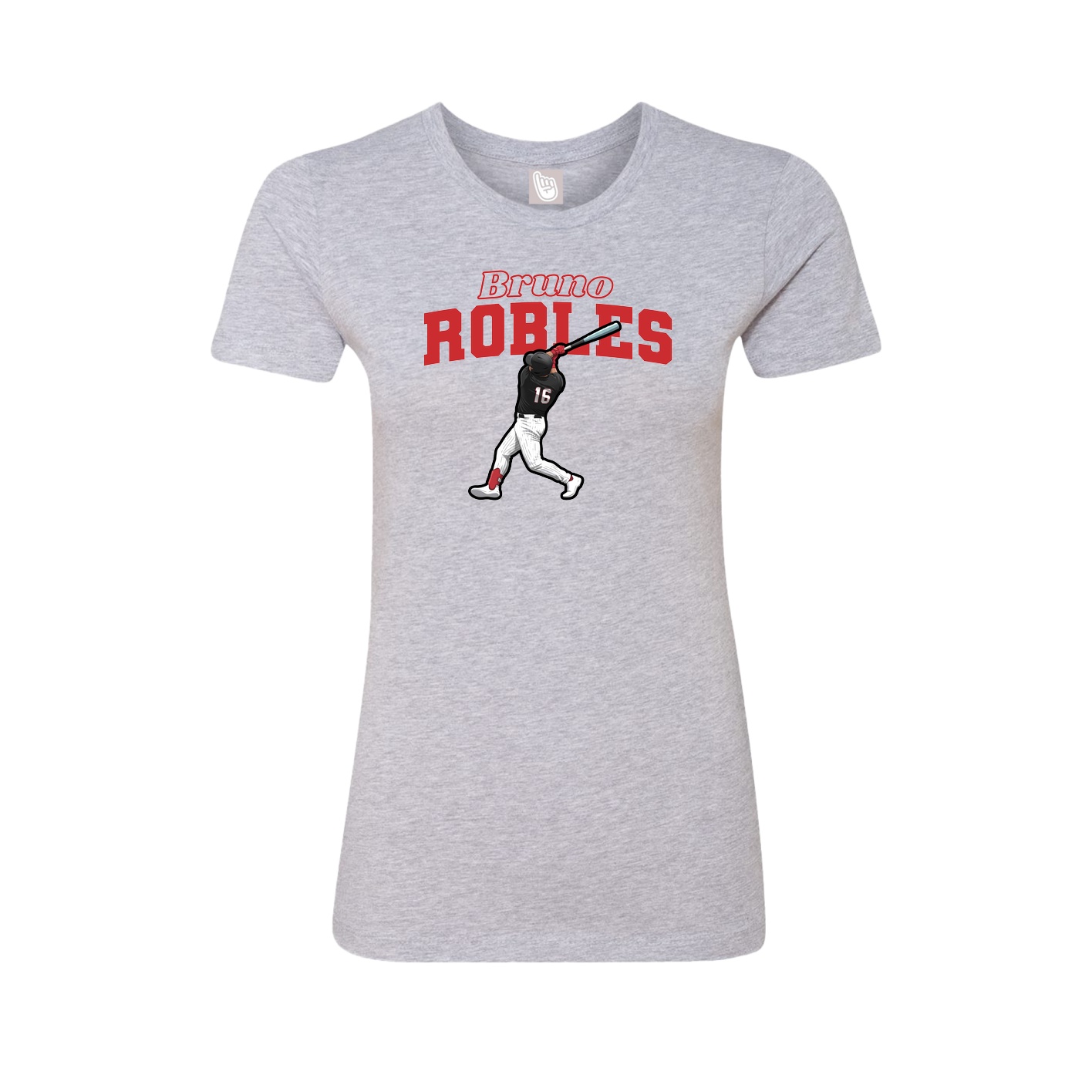 Fitted Women's Tee — Name Arch in Grey