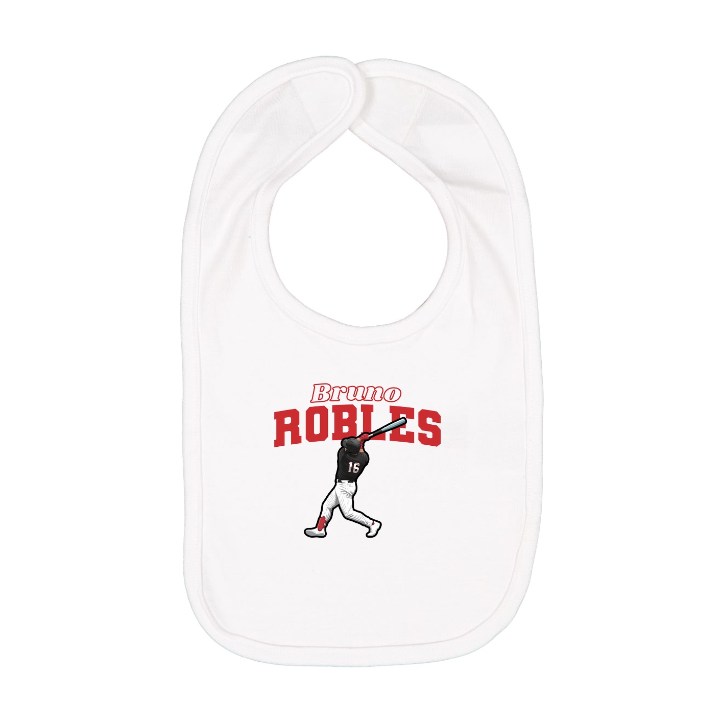 Infant Bib — Name Arch in White