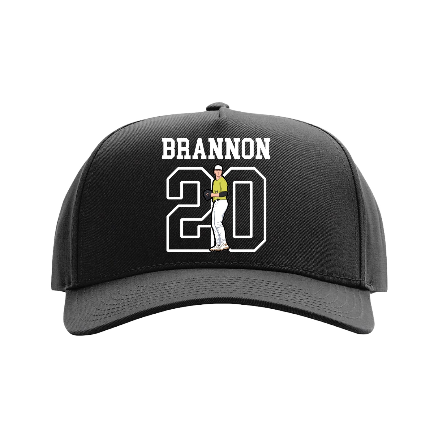 Full Fabric Five-Panel Champ Cap — Shirsey in Black