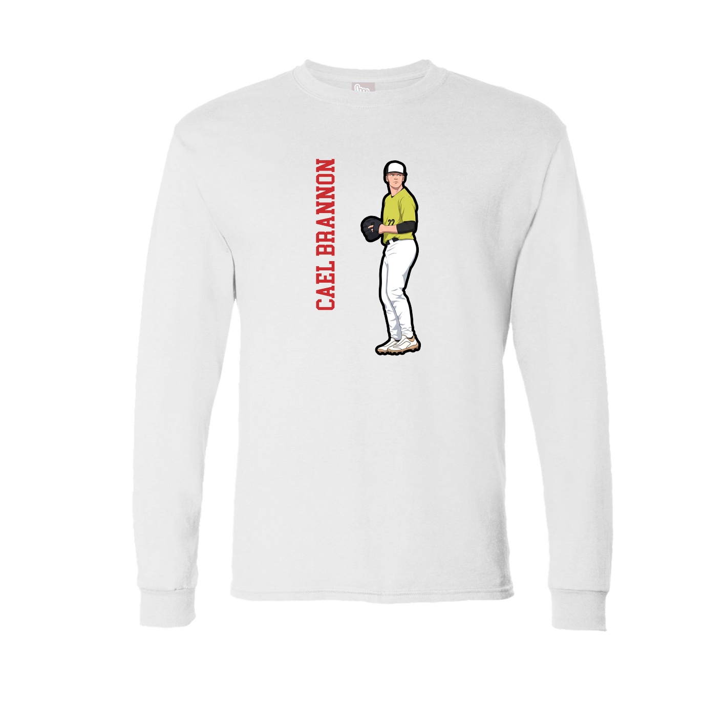 Long Sleeve Tee — Name Vertical in White