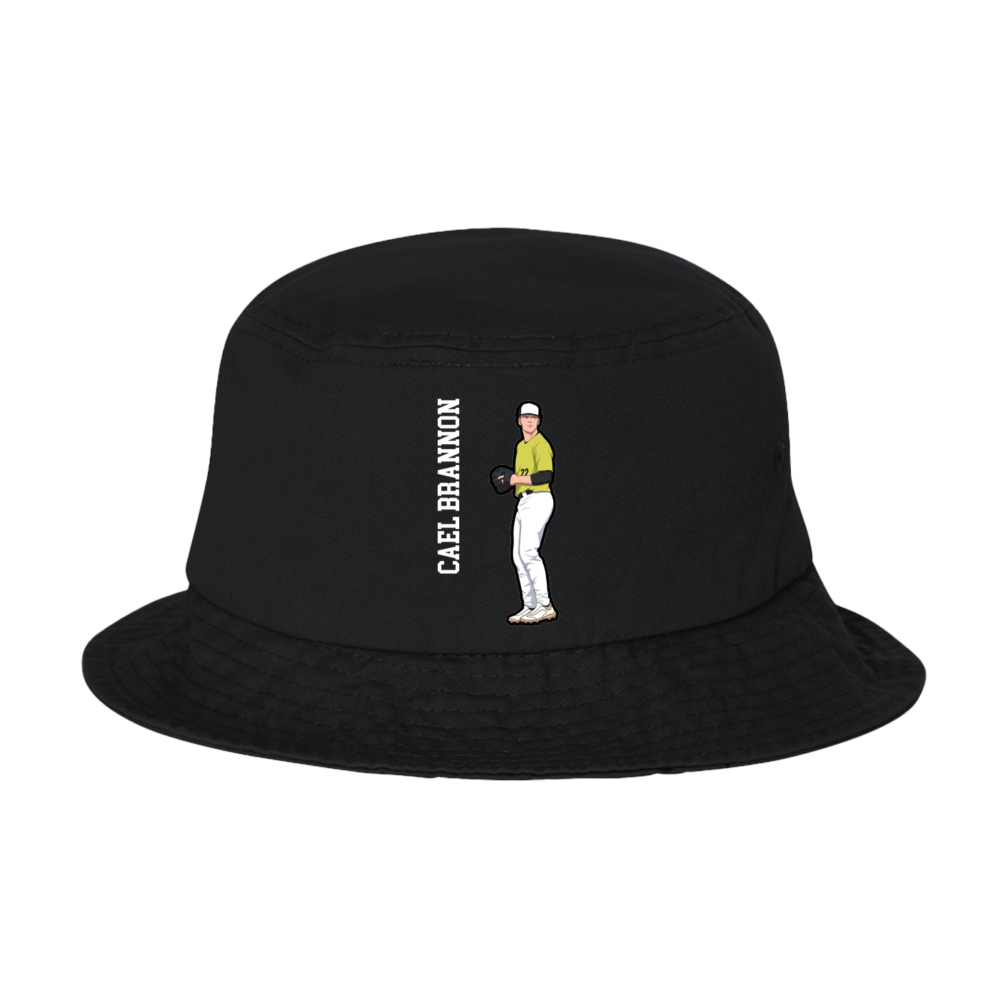 Bucket Cap — Name Vertical in Black