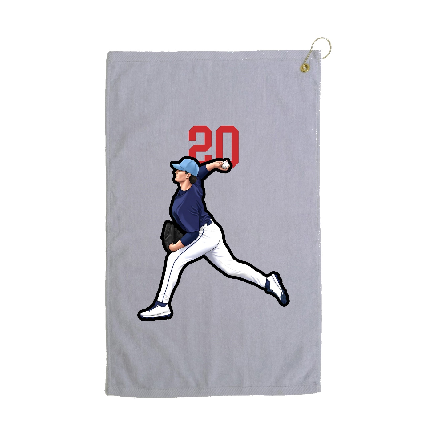 Golf Towel — Number Top in Grey