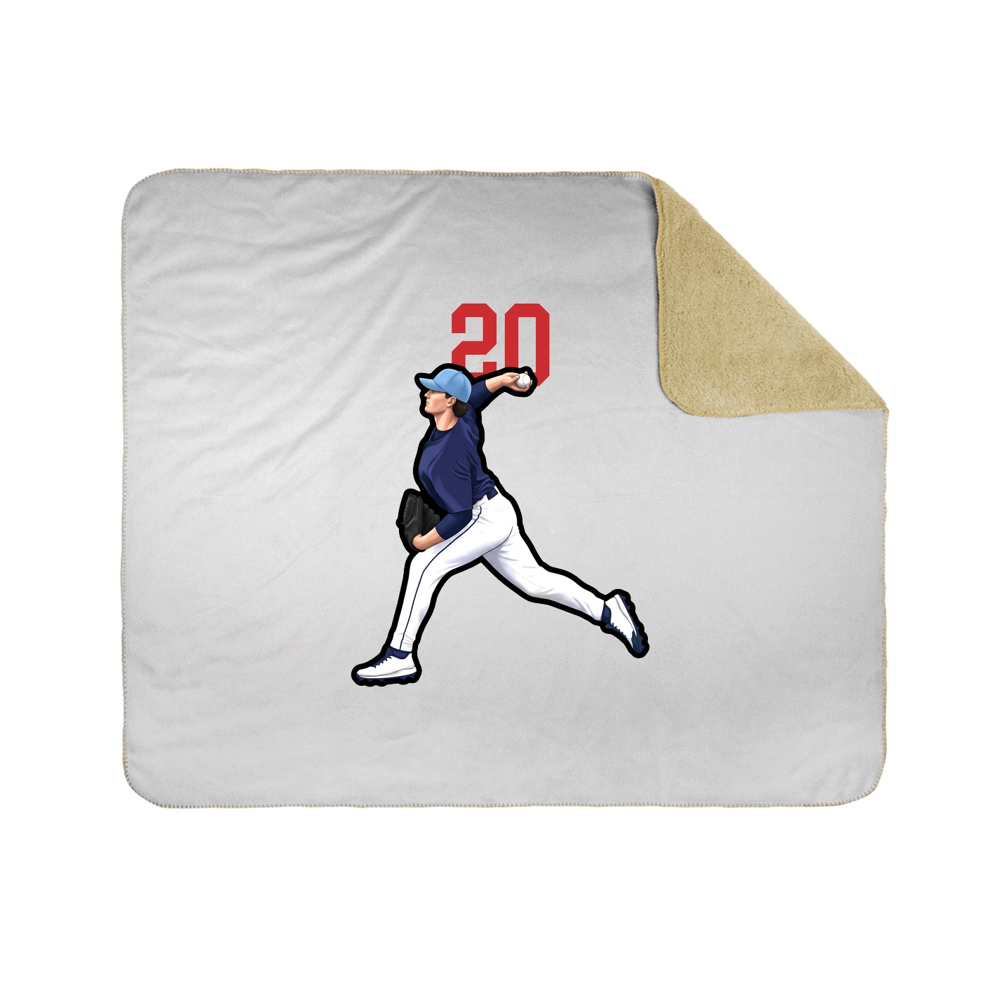 Throw Blanket — Number Top in White