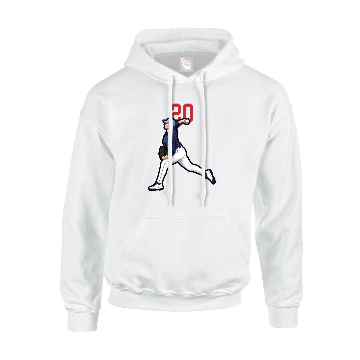 Youth Hoodie — Number Top in White