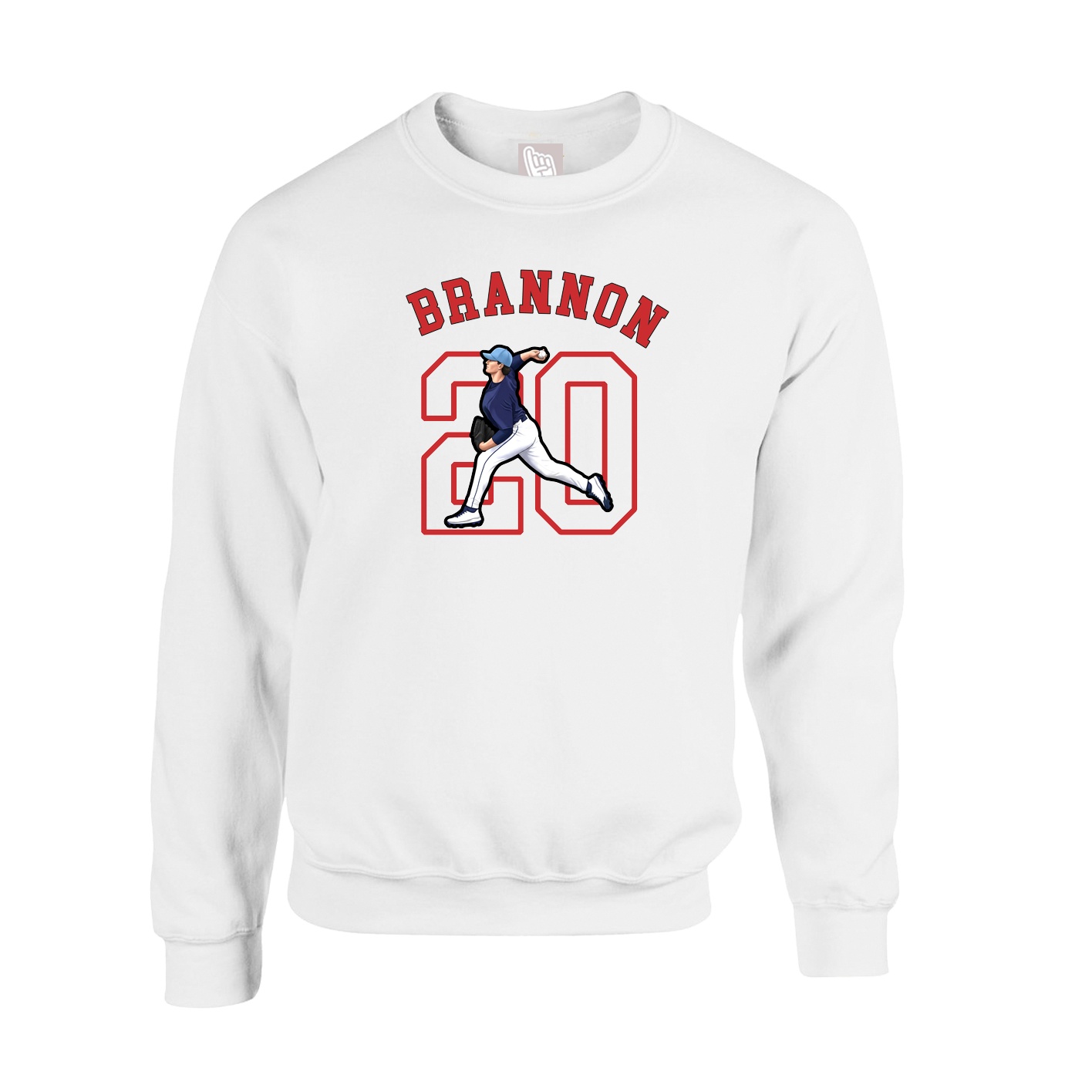 Fleece Crew — Shirsey Arch in White