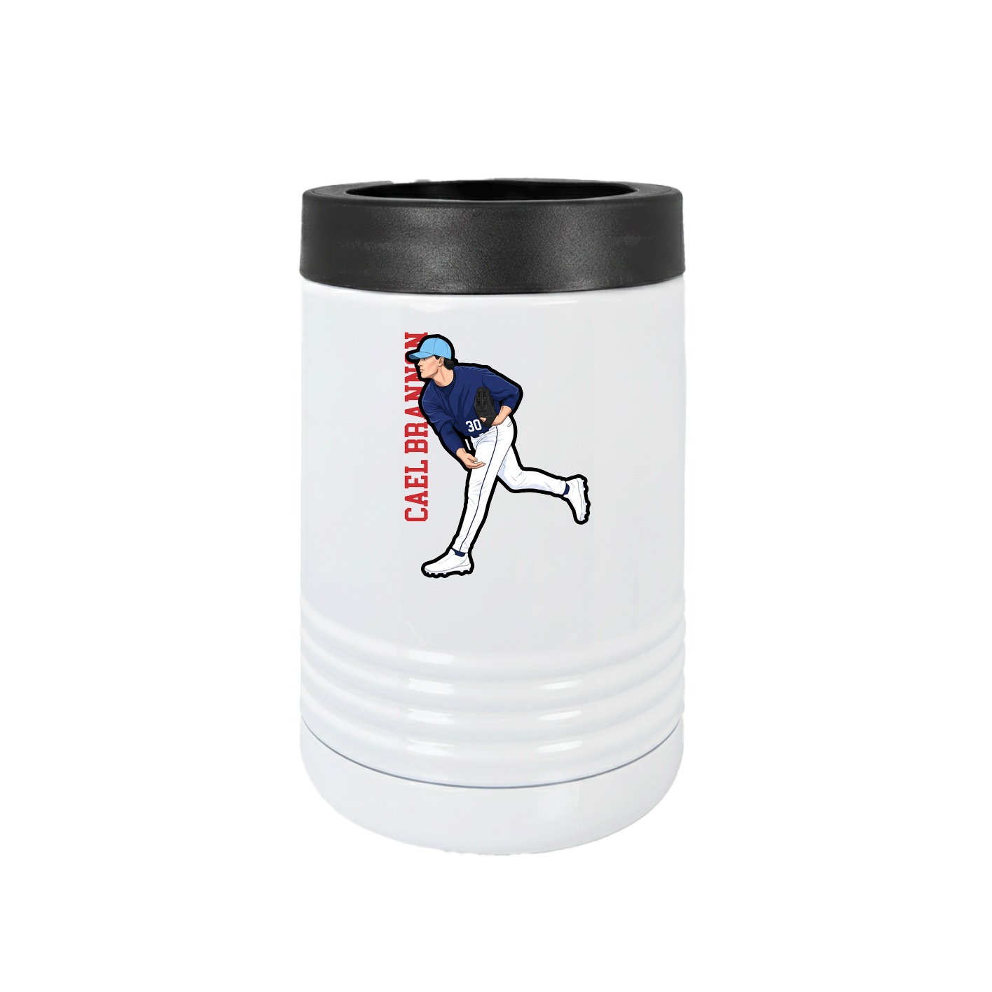 Beverage Holder — Name Vertical in White