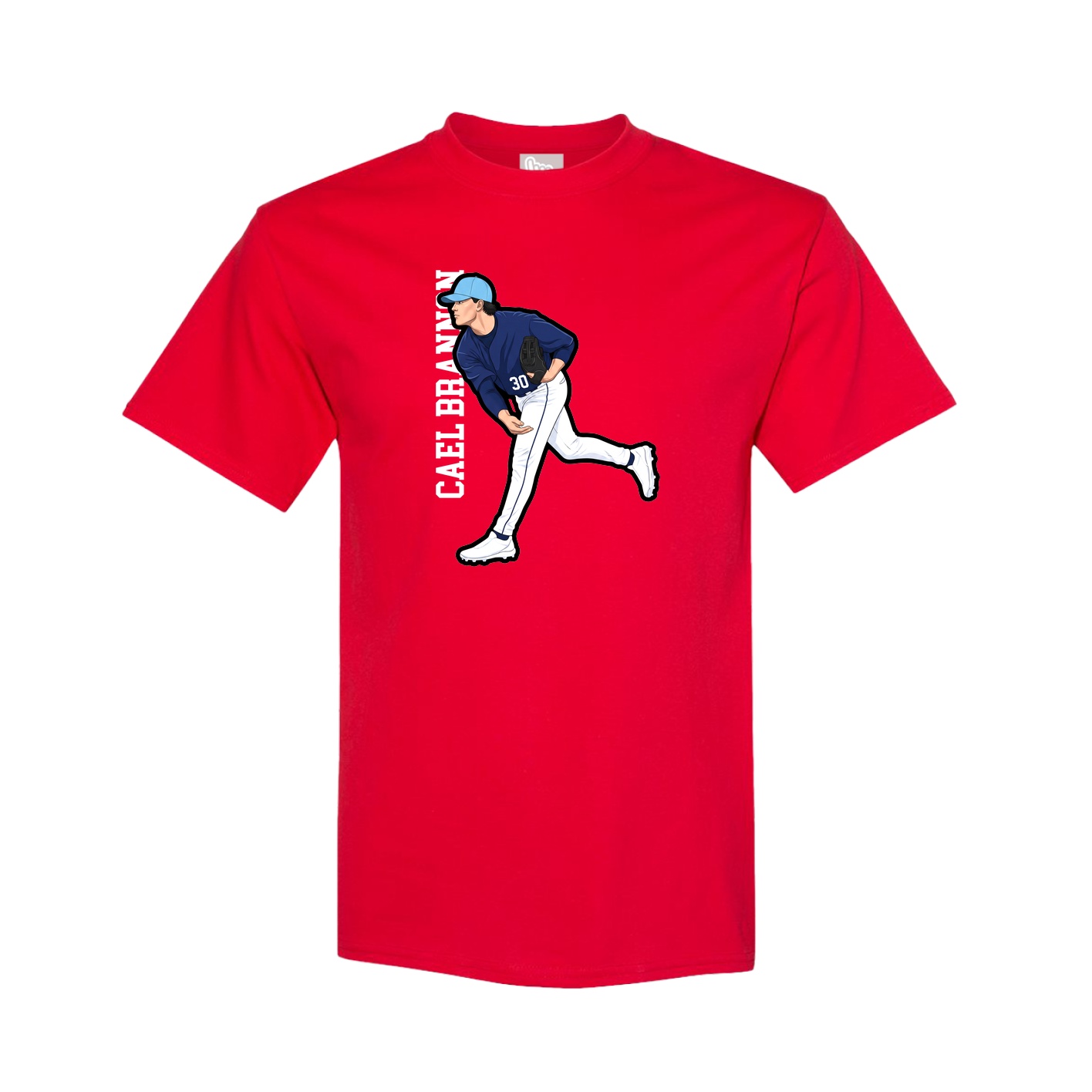 Youth Tee — Name Vertical in Red