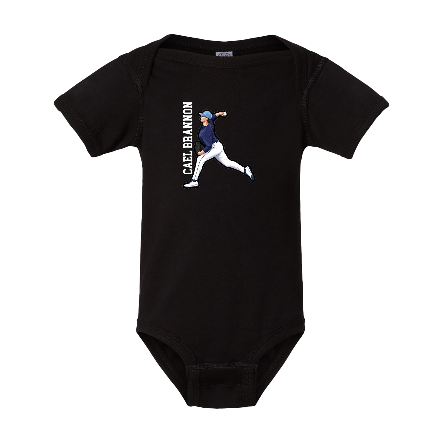 Baby Onesie — Name Vertical in Black