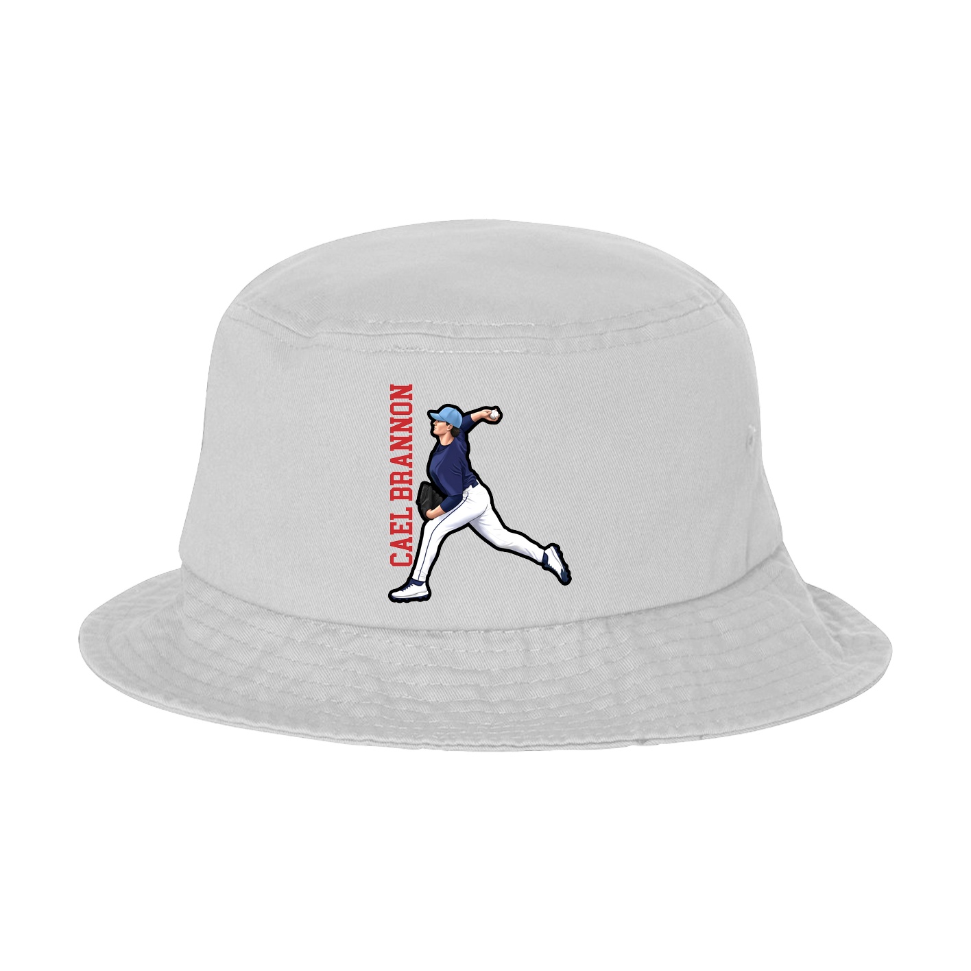 Bucket Cap — Name Vertical in White