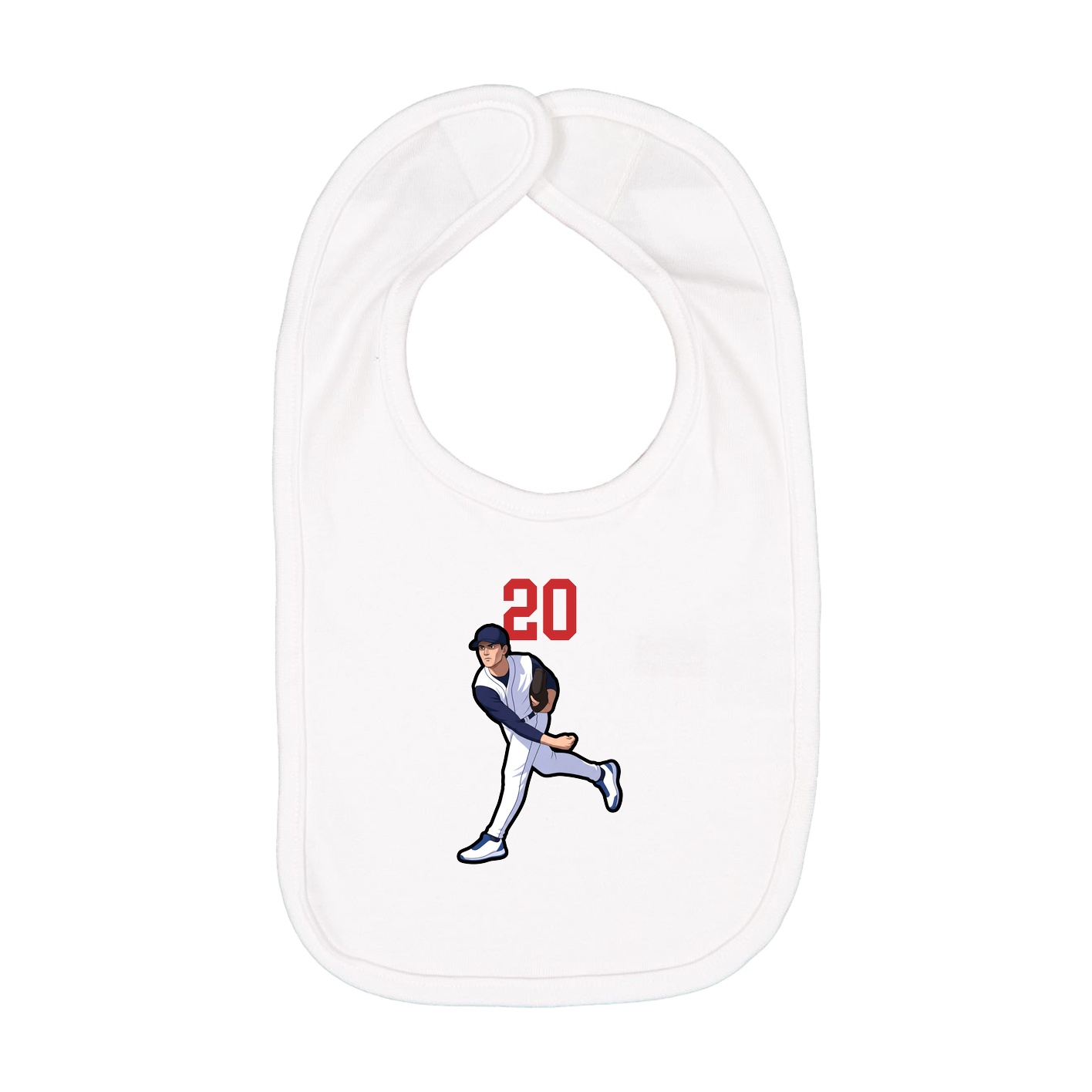 Infant Bib — Number Top in White
