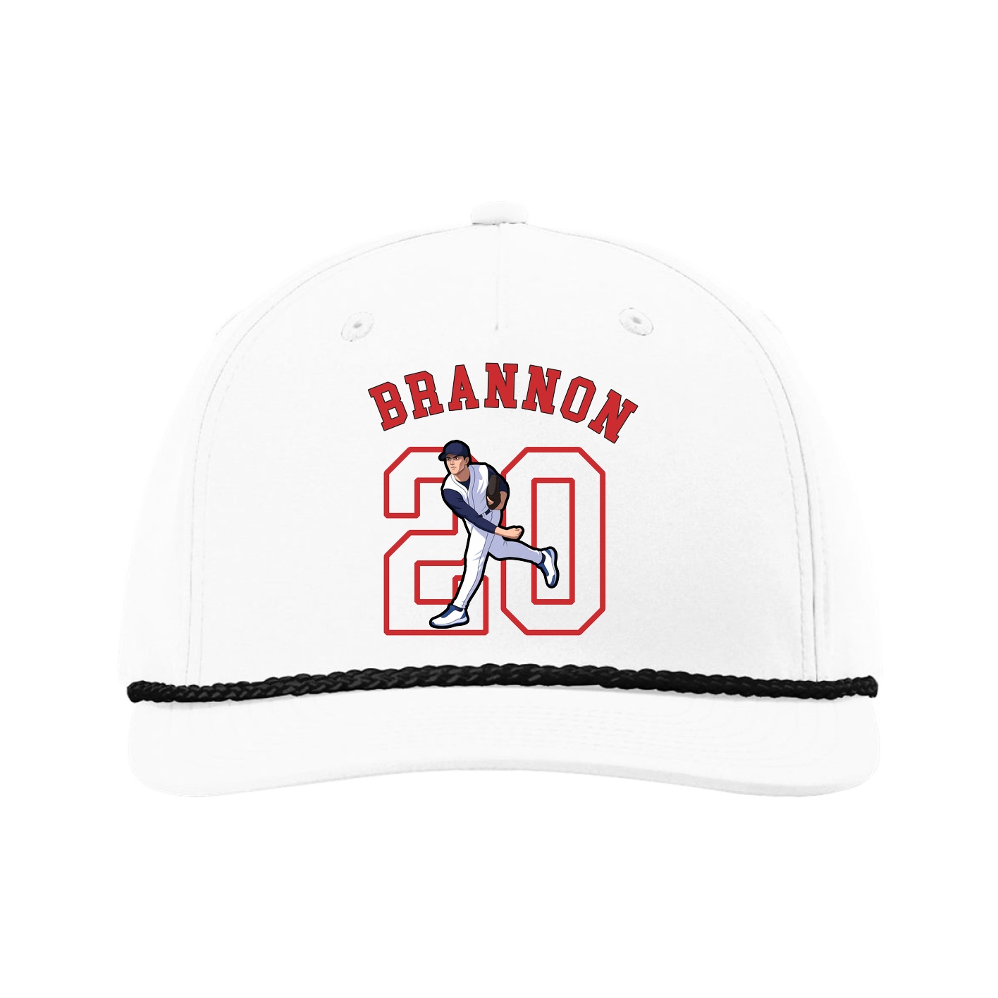 Five-Panel Classic Rope Cap — Shirsey Arch in White