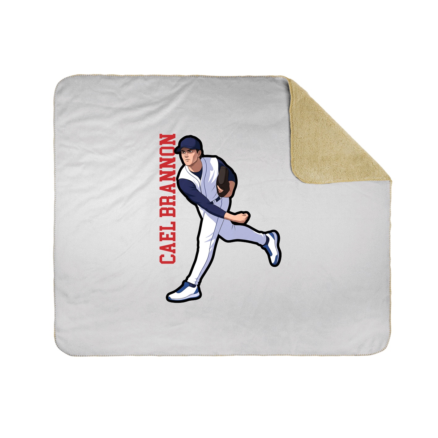 Throw Blanket — Name Vertical in White