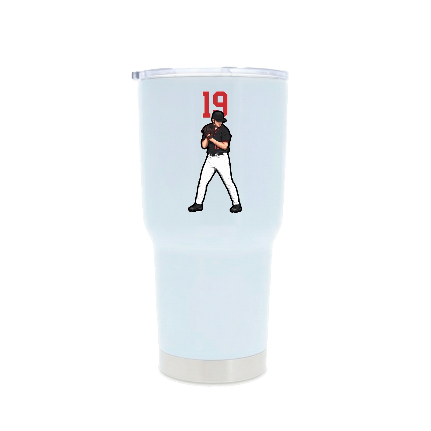 30oz Stainless Steel Tumbler — Number Top in White
