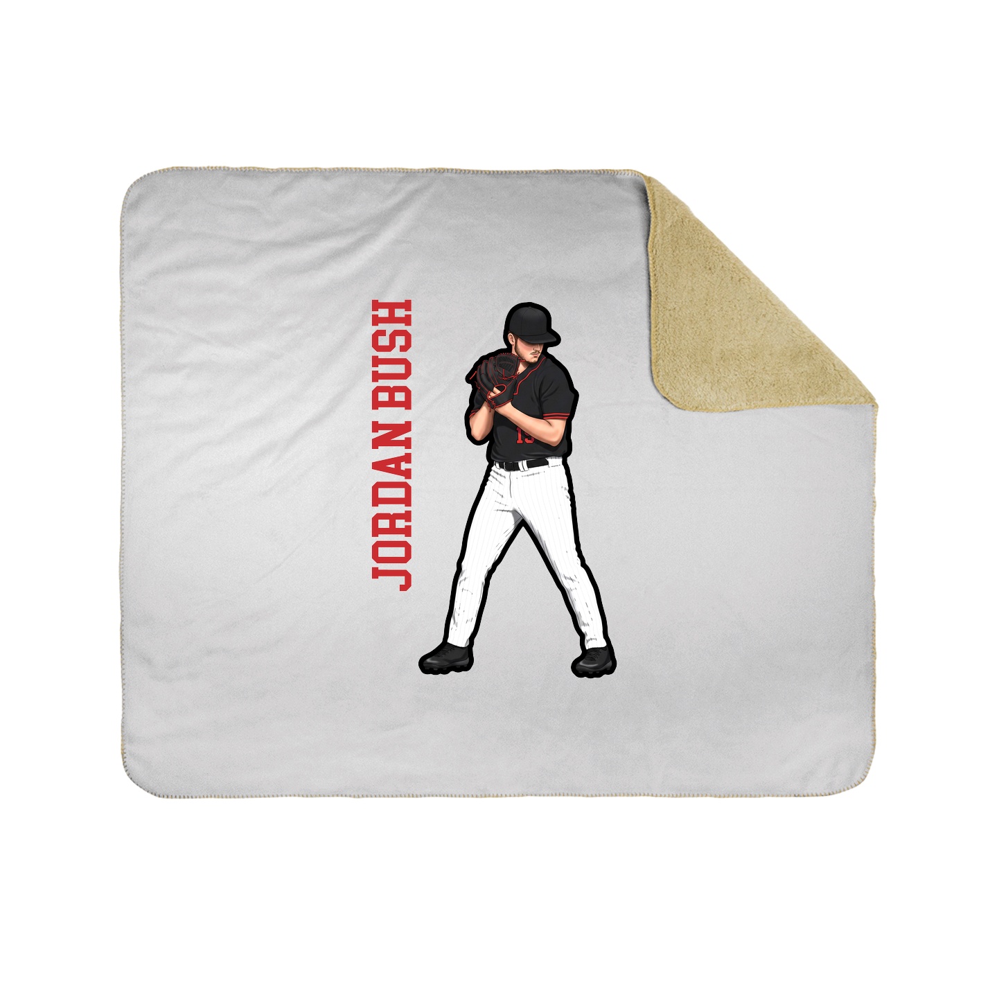 Throw Blanket — Name Vertical in White