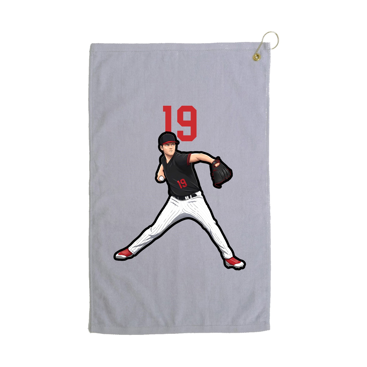 Golf Towel — Number Top in Grey