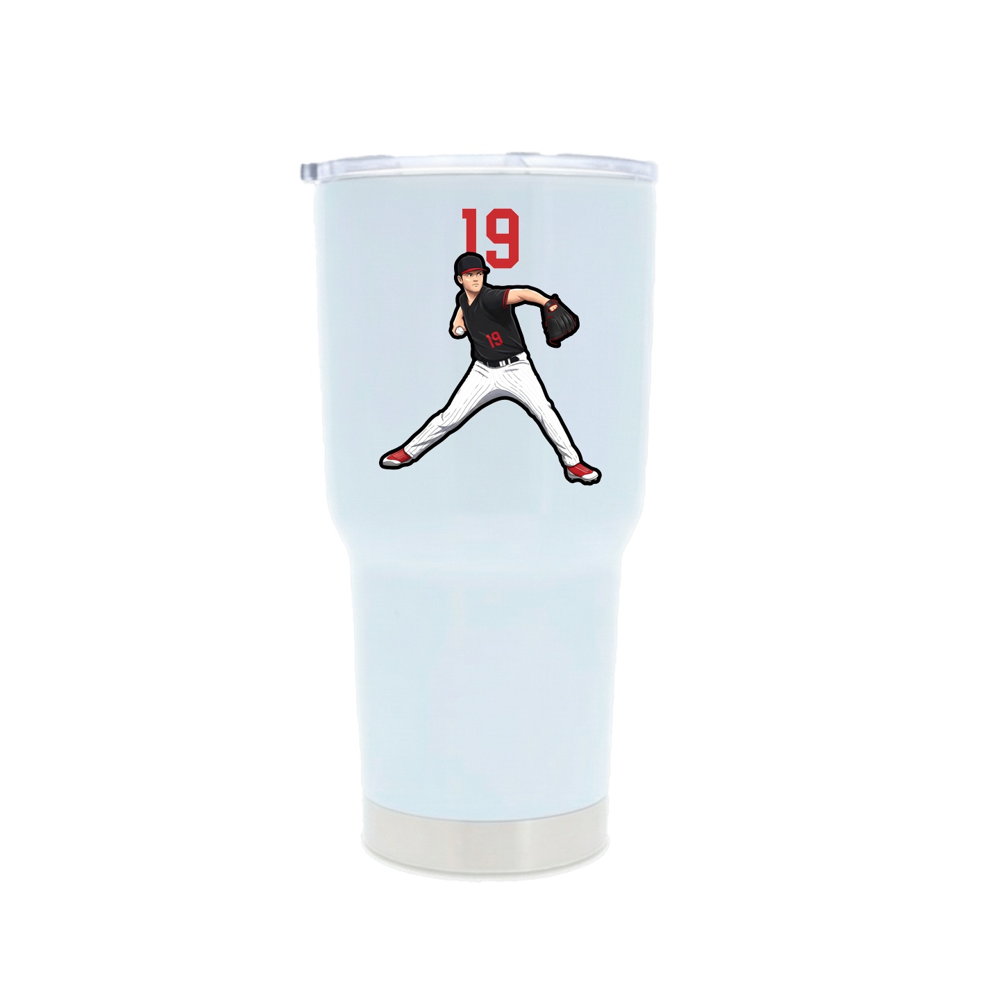 30oz Stainless Steel Tumbler — Number Top in White