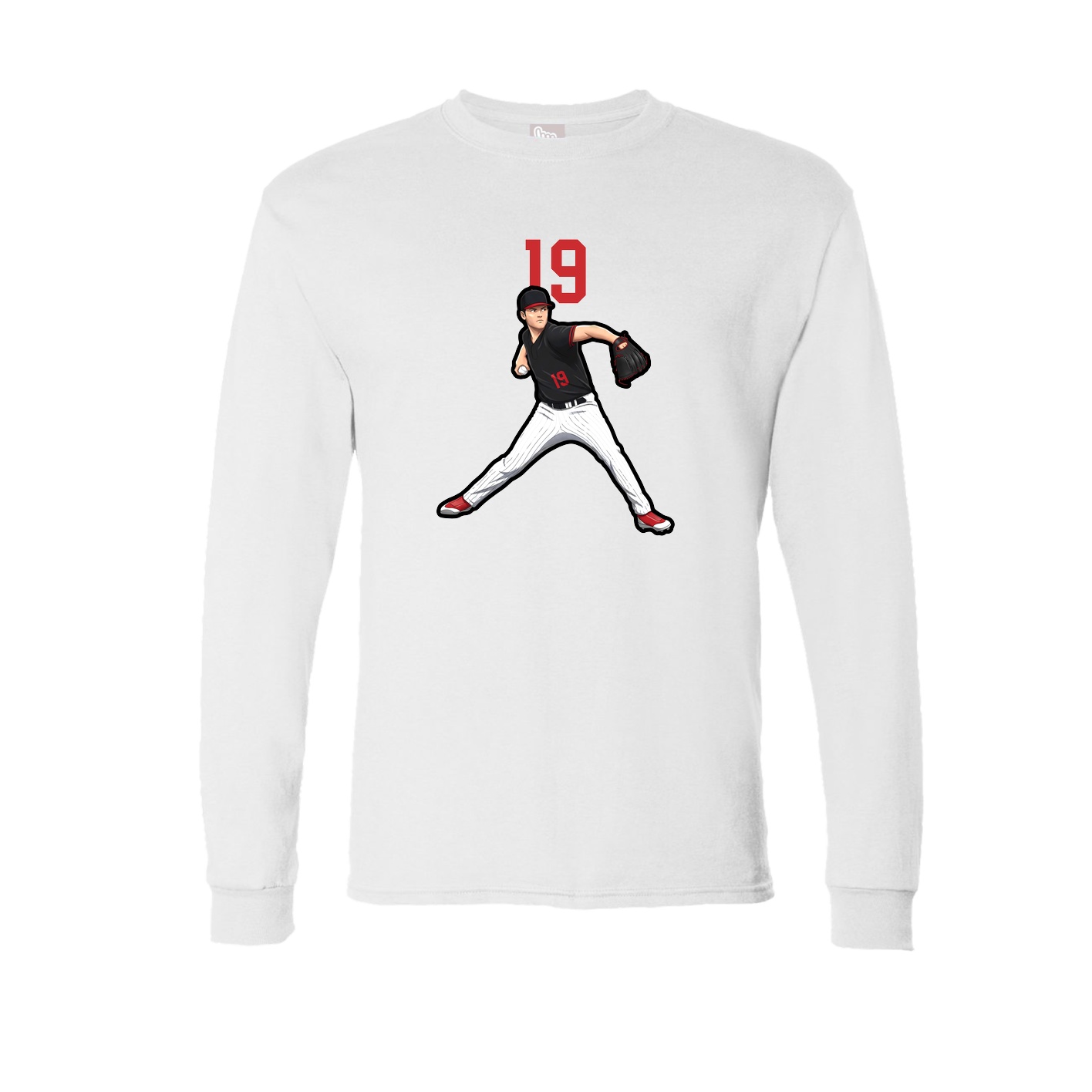 Long Sleeve Tee — Number Top in White