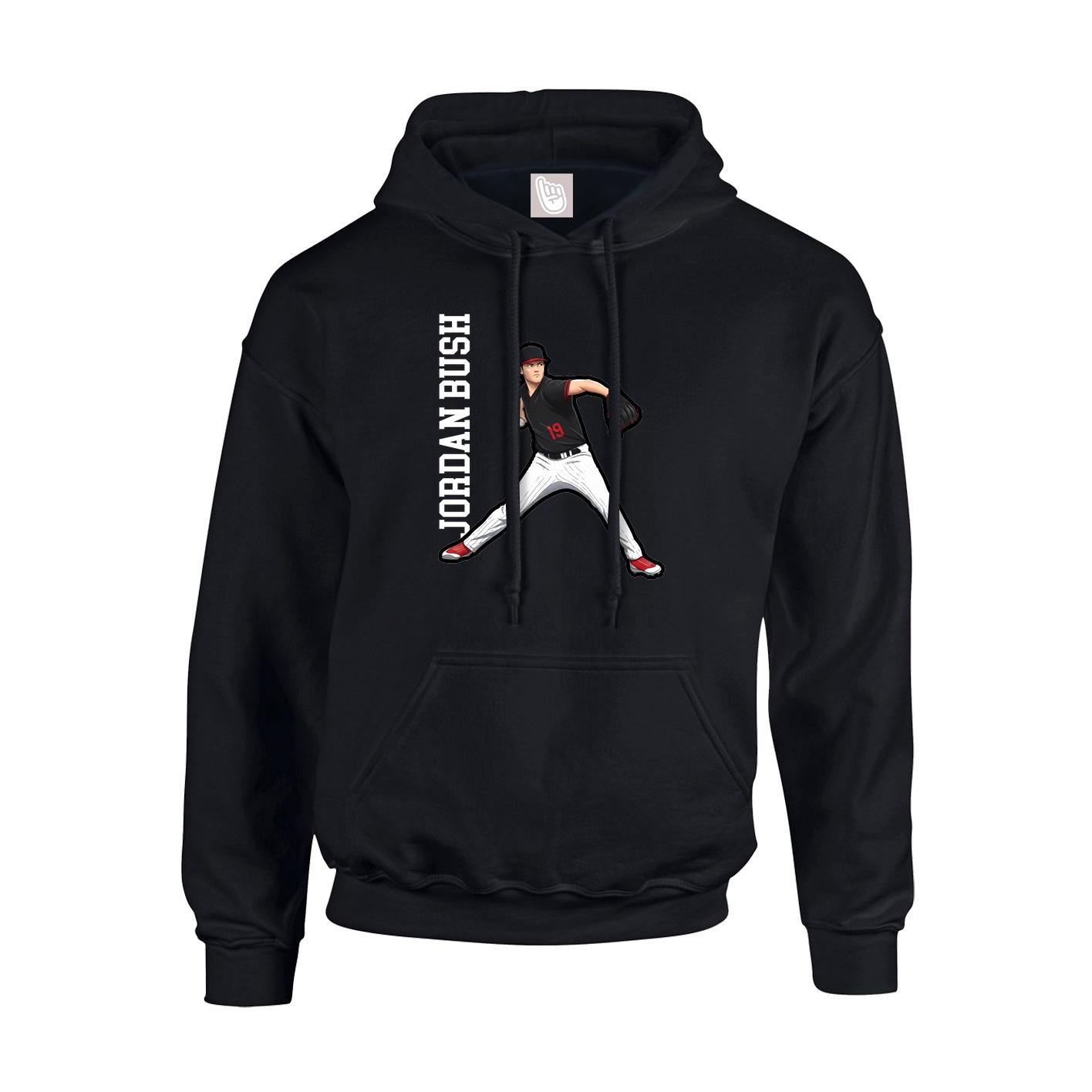 Hoodie — Name Vertical in Black