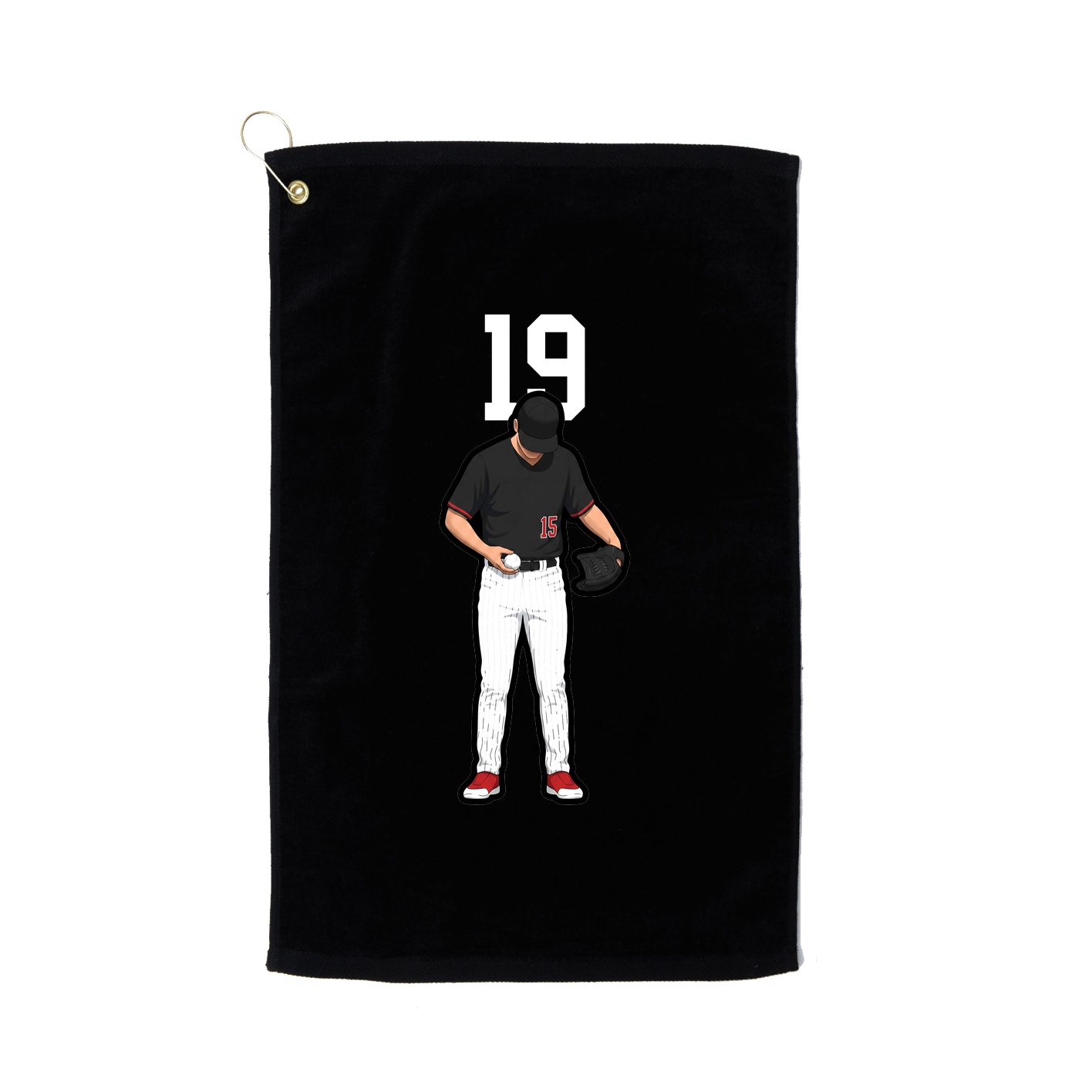 Golf Towel — Number Top in Black