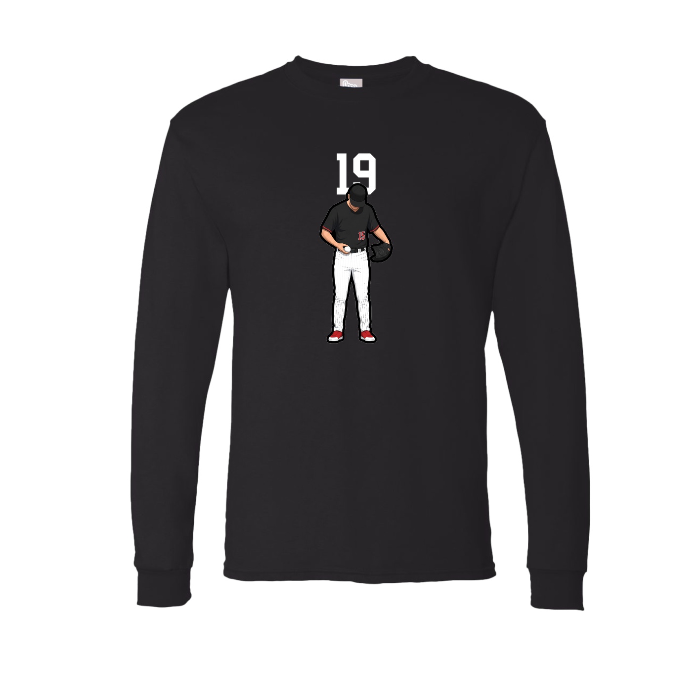 Long Sleeve Tee — Number Top in Black