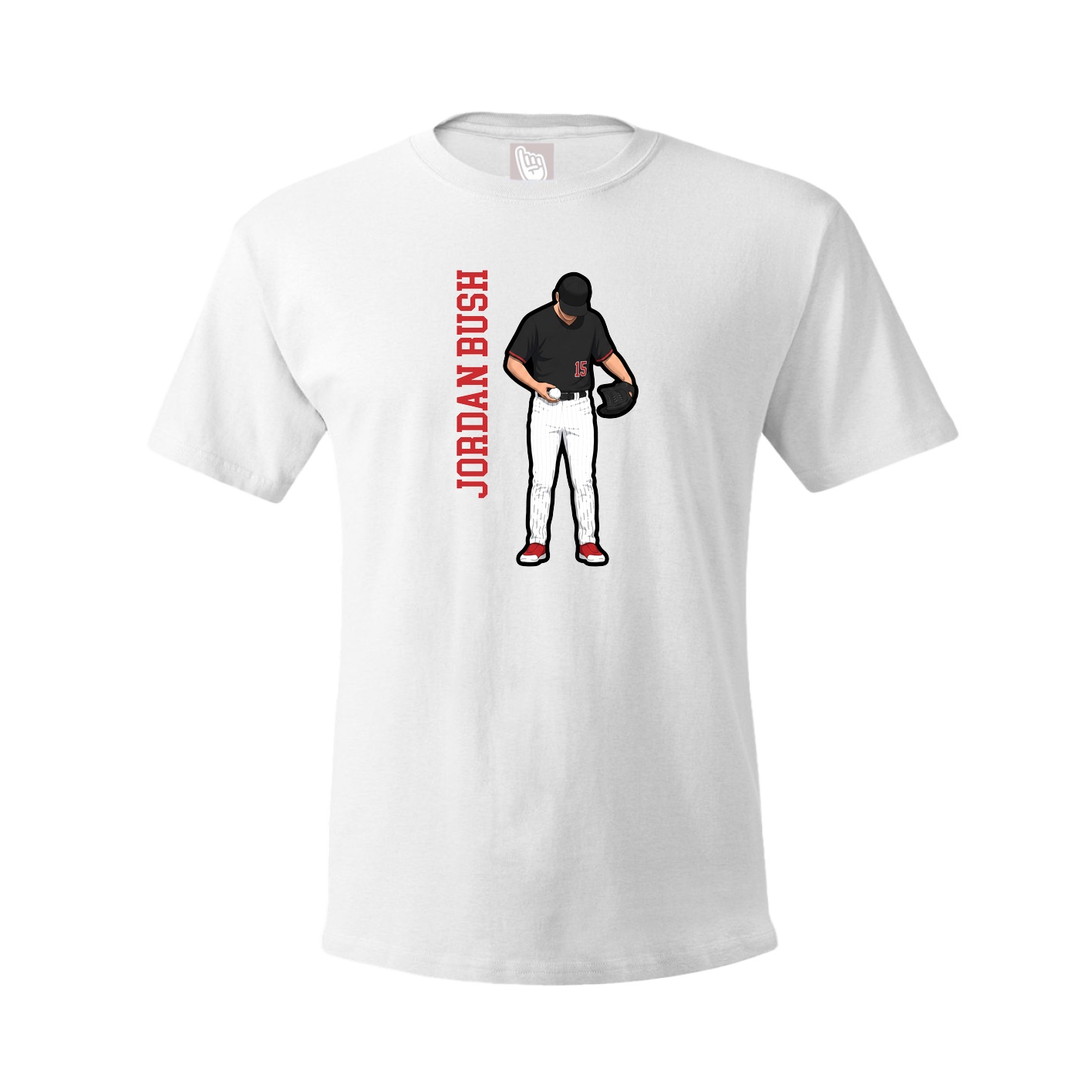 Tee — Name Vertical in White